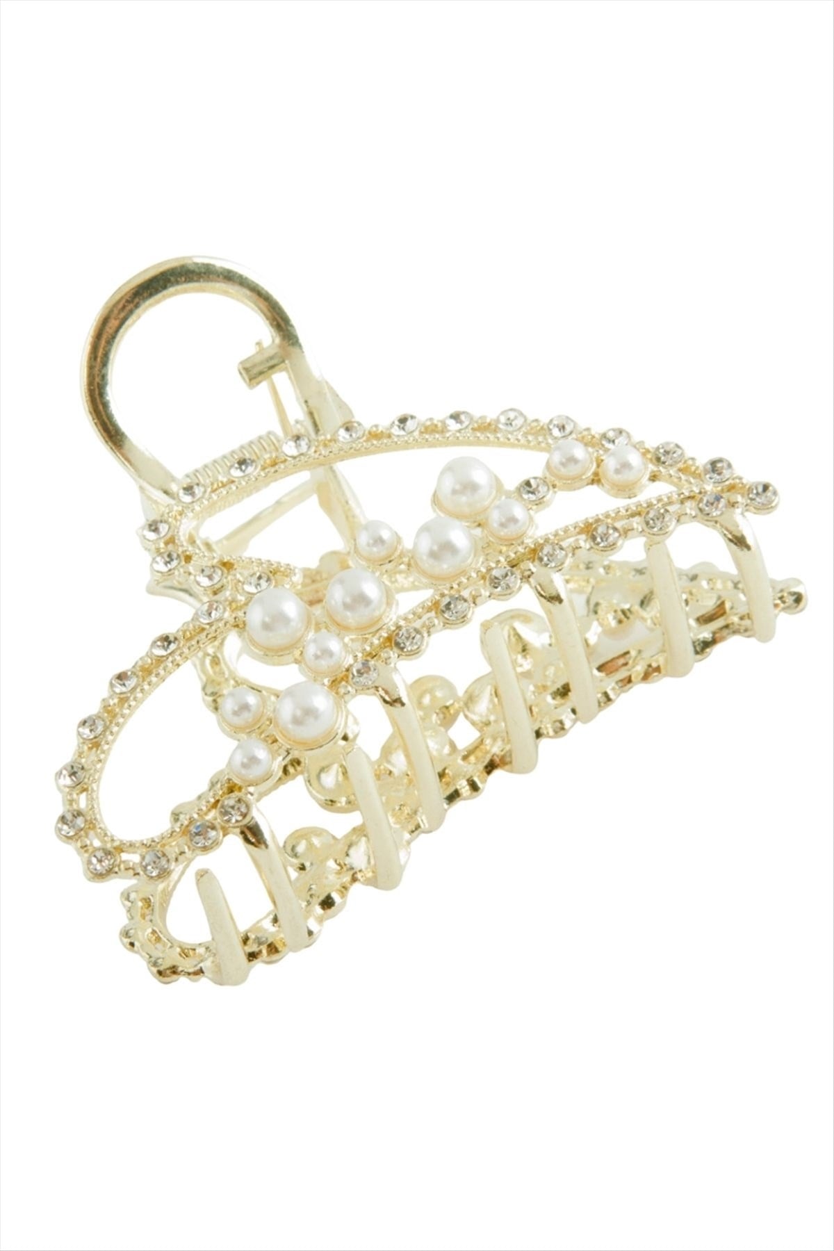 Kalp Taşlı Metal Mandal Toka 6 cm