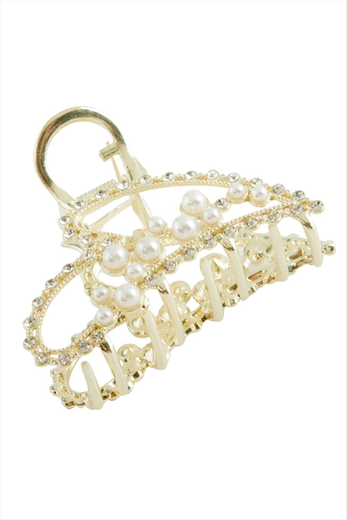Kalp Taşlı Metal Mandal Toka 6 cm