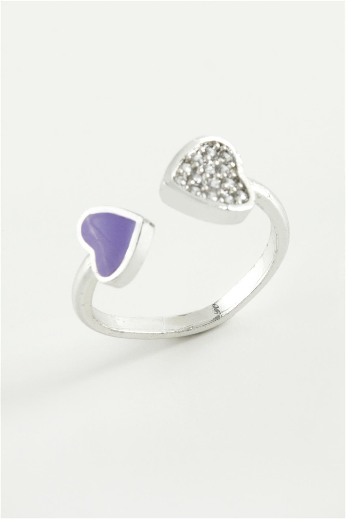 Kalp Taşlı Mineli Eklem Yüzük