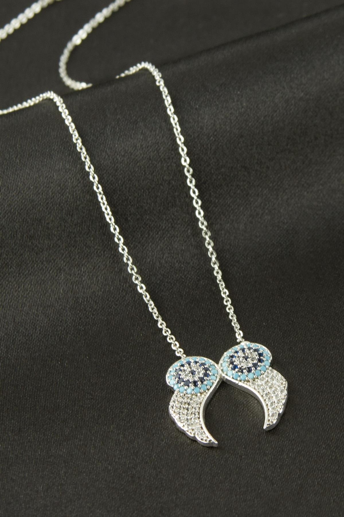 Kanat Zirkon Taşlı Kolye