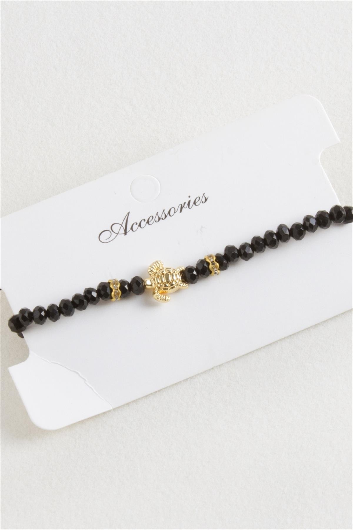 Kaplumbağa Kristal Makrome İp Bileklik