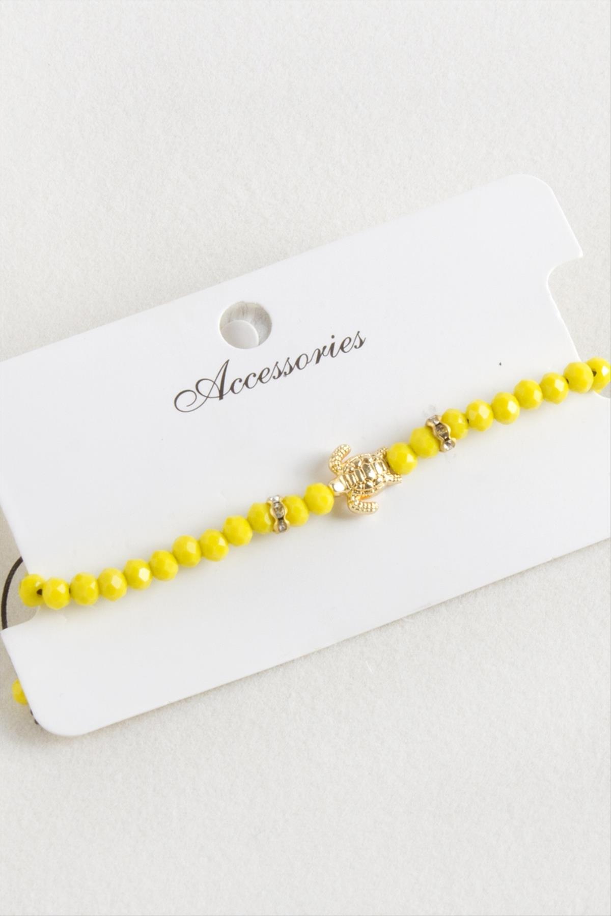 Kaplumbağa Kristal Makrome İp Bileklik