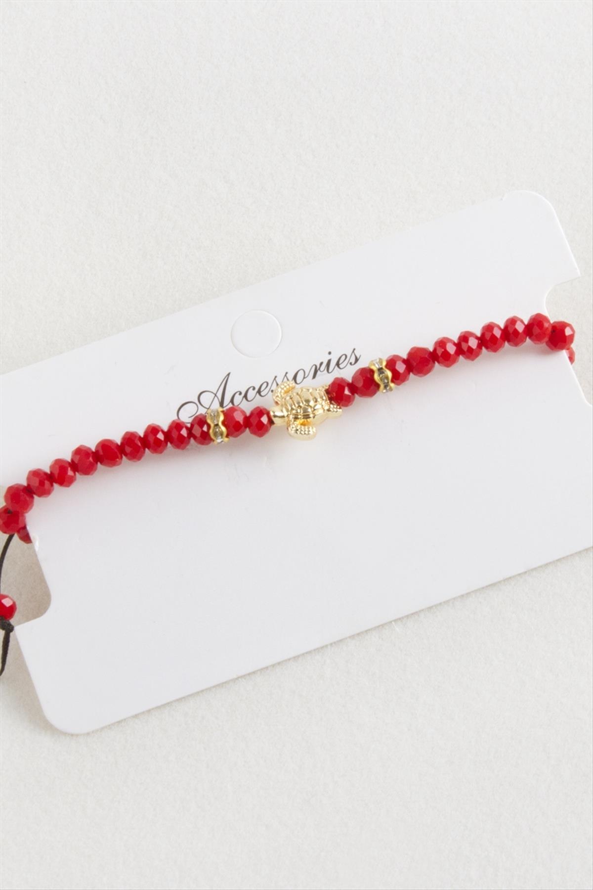 Kaplumbağa Kristal Makrome İp Bileklik