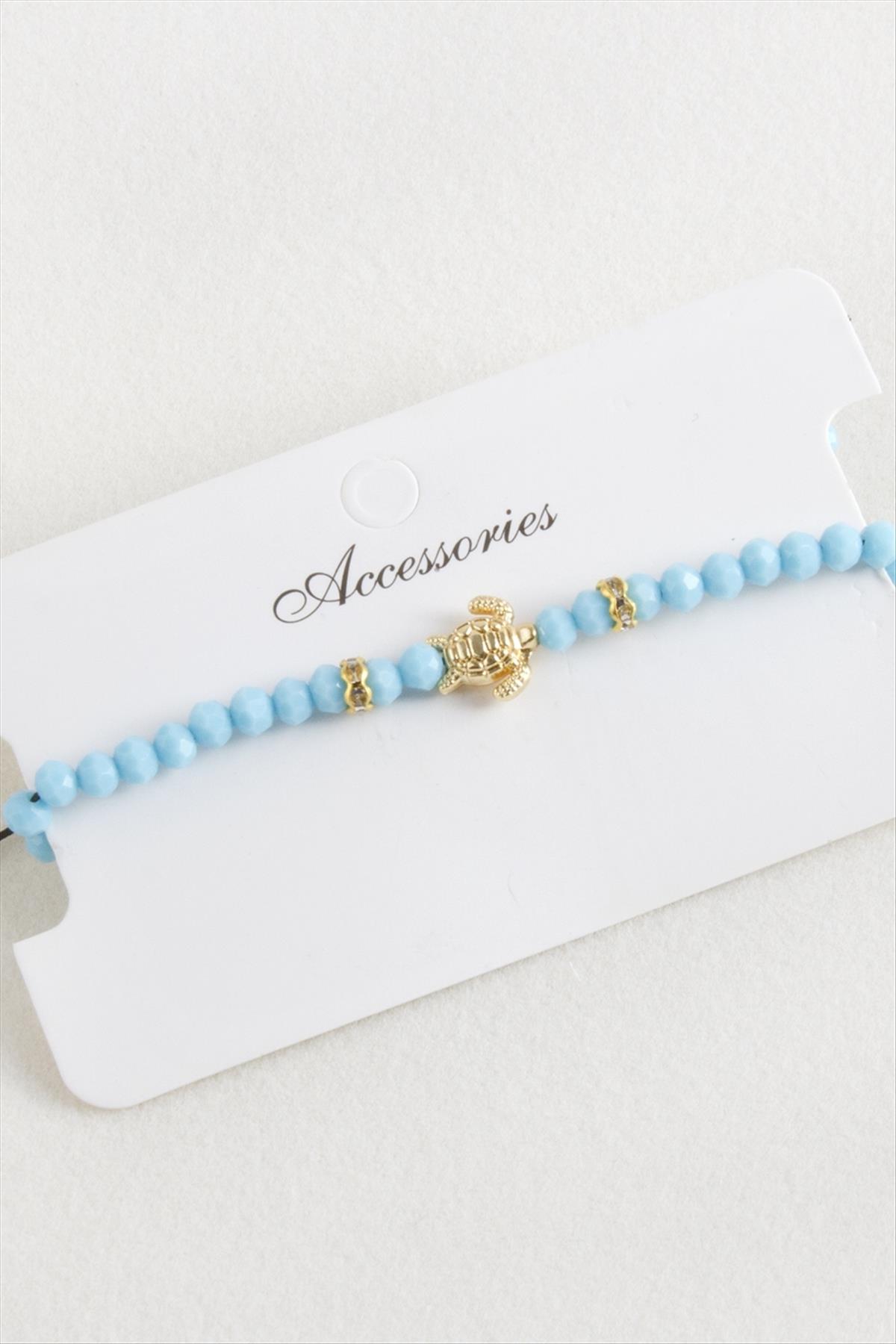 Kaplumbağa Kristal Makrome İp Bileklik