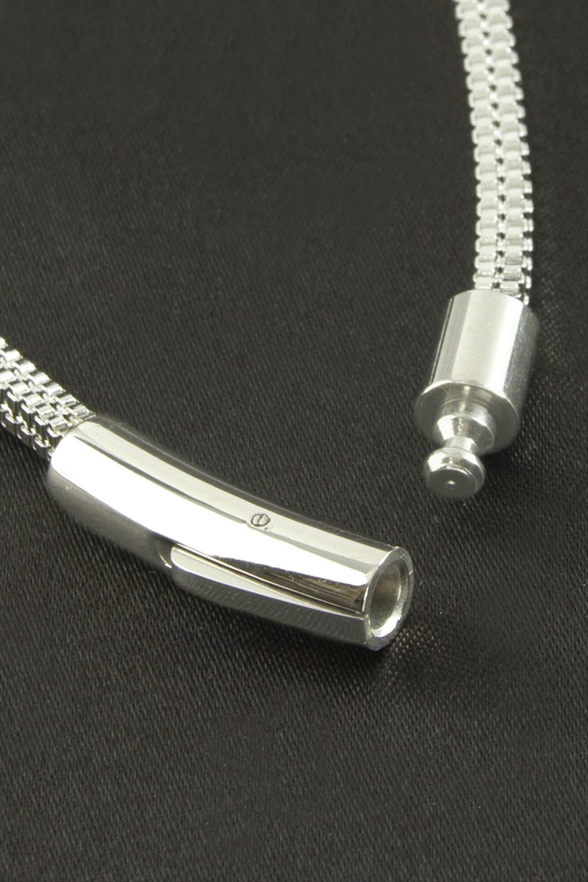 Kare Kobra Zincir Lüks Çelik Bileklik