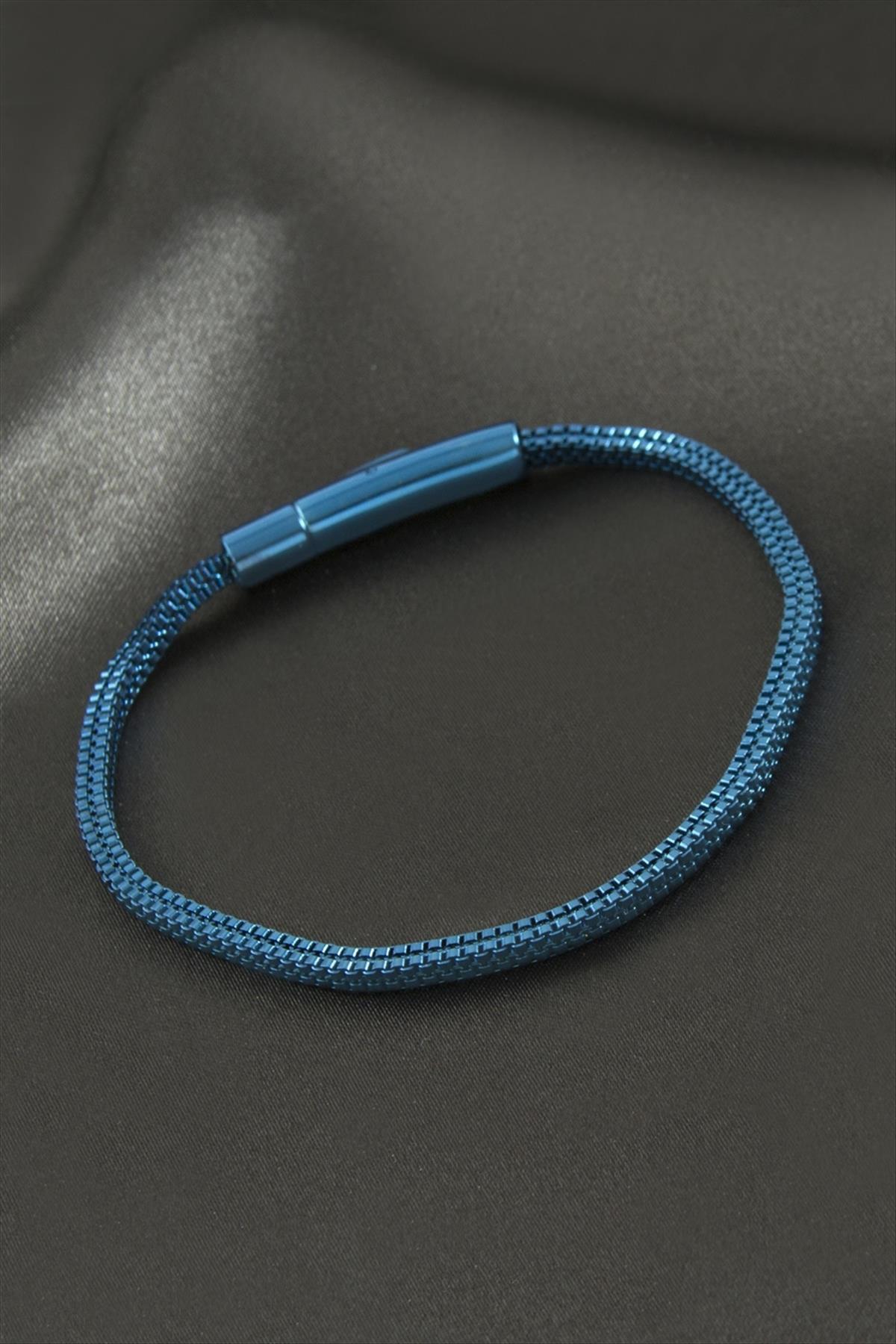 Kare Kobra Zincir Lüks Çelik Bileklik