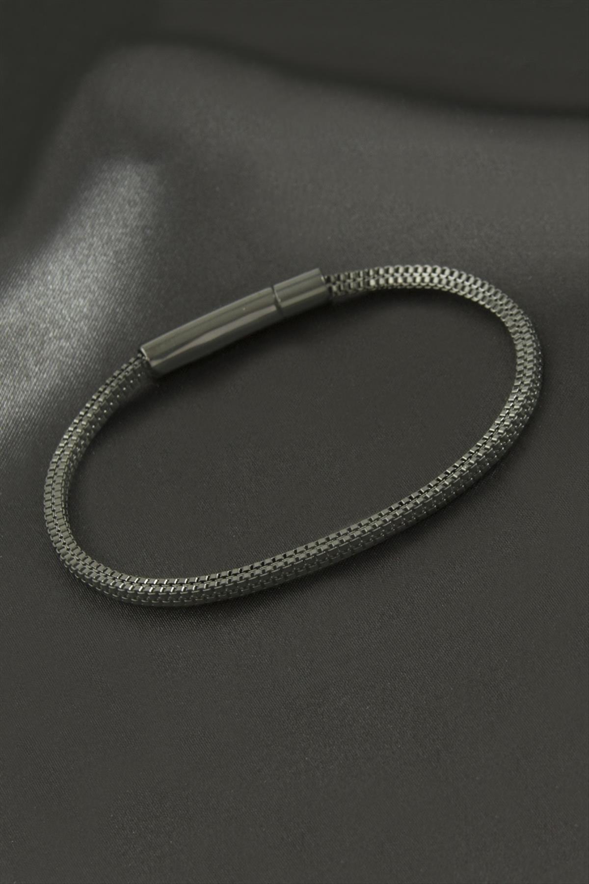 Kare Kobra Zincir Lüks Çelik Bileklik