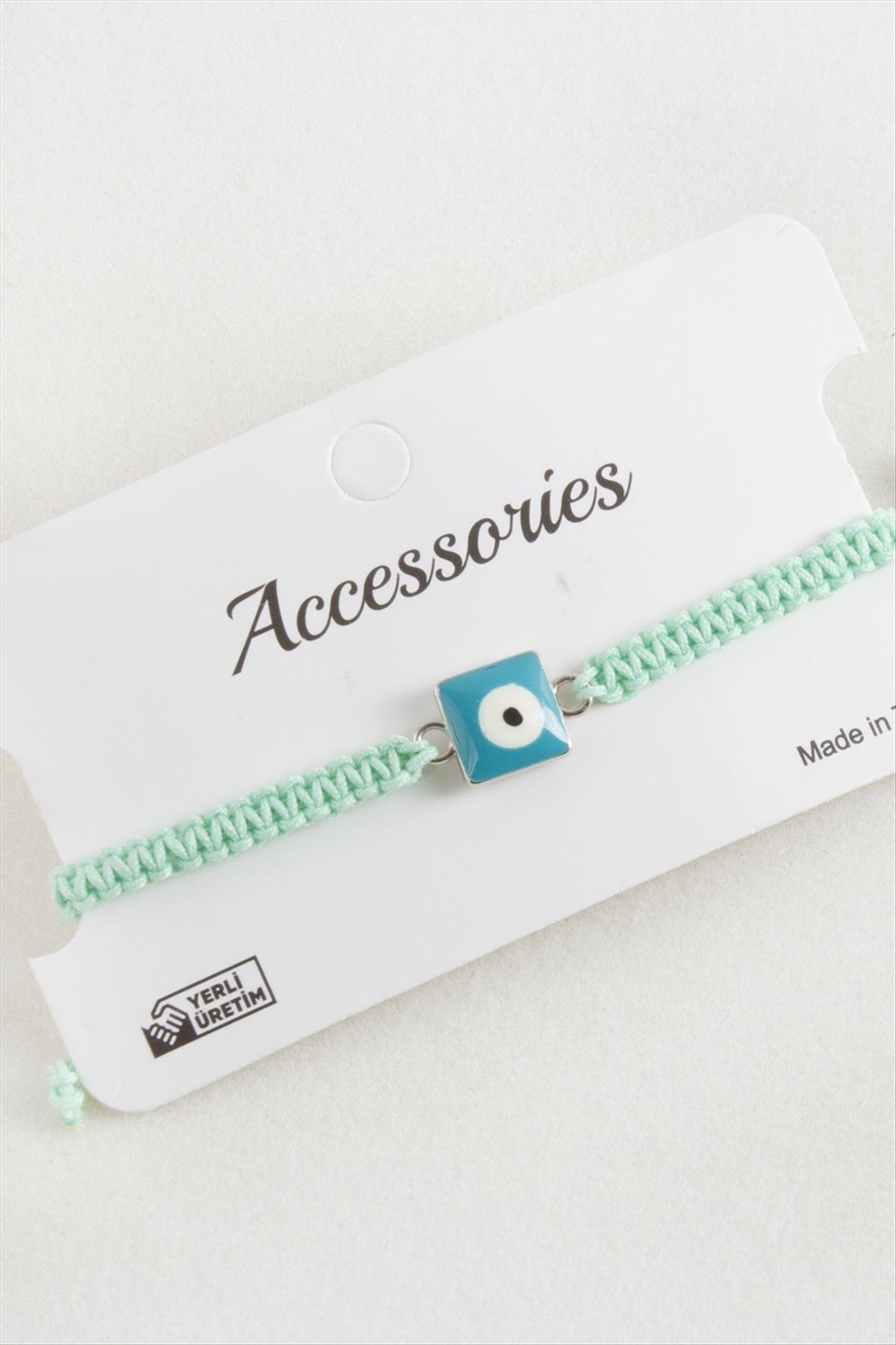 Kare Nazar Makrome Örgülü Bileklik