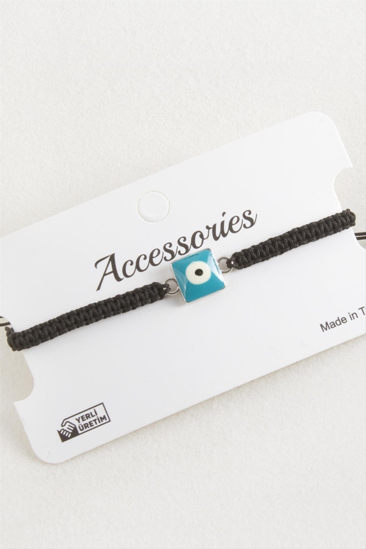 Kare Nazar Makrome Örgülü Bileklik