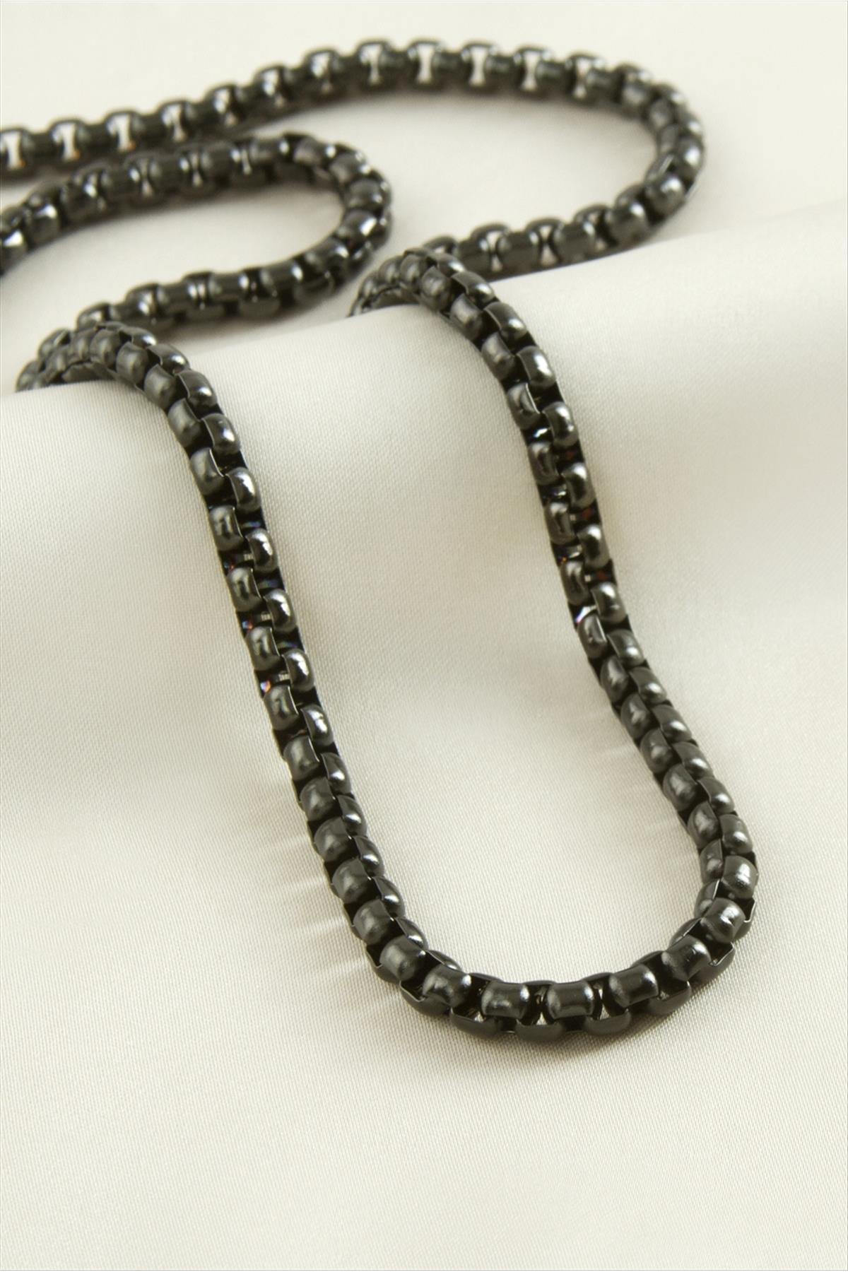 Kare Zincir Çelik Kolye 45 cm