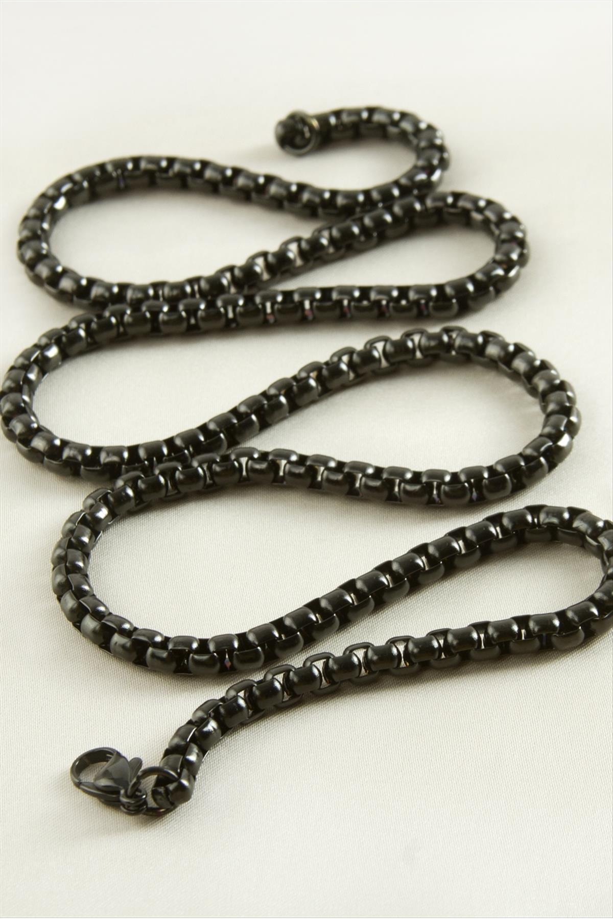 Kare Zincir Çelik Kolye 45 cm