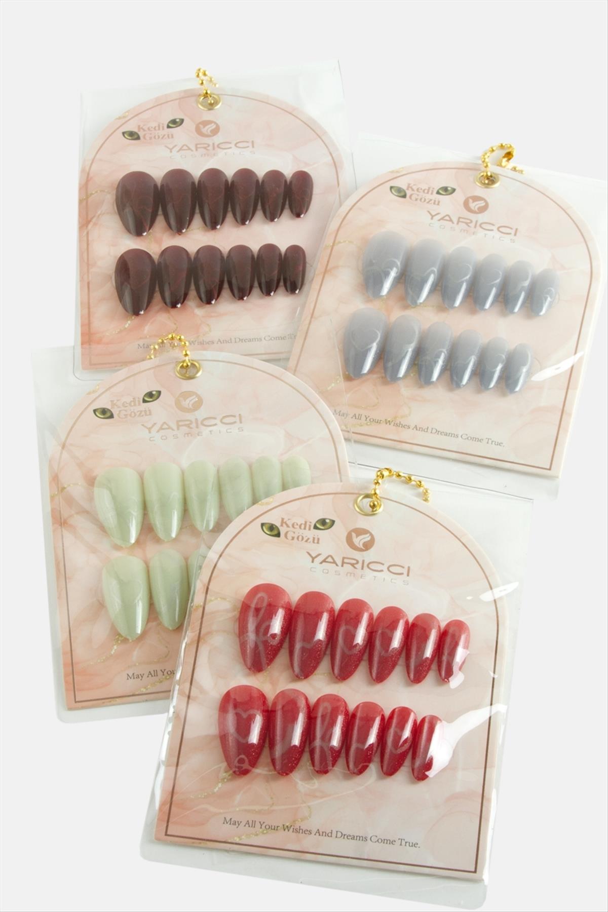 Karışık Renkli Kedi Gözü Takma Tırnak