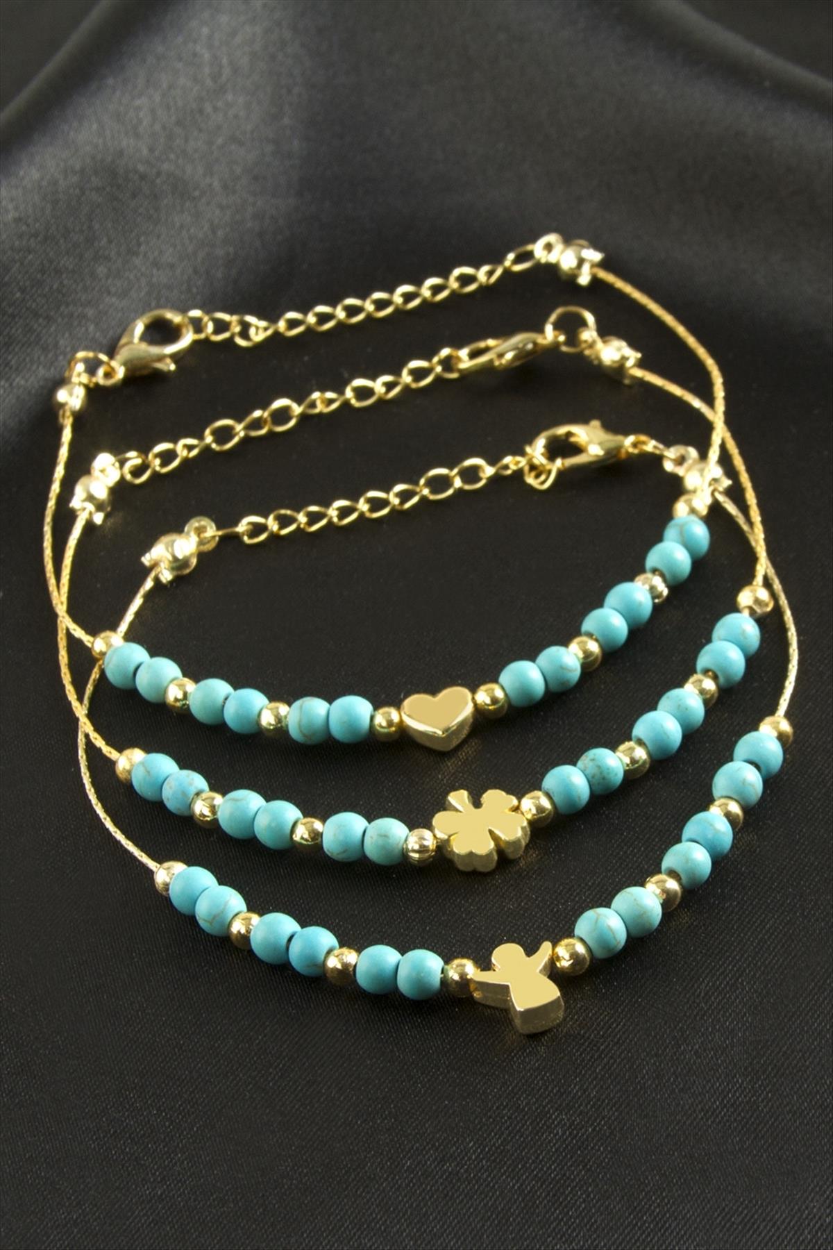 Karışık Turkuaz Boncuk Bileklik