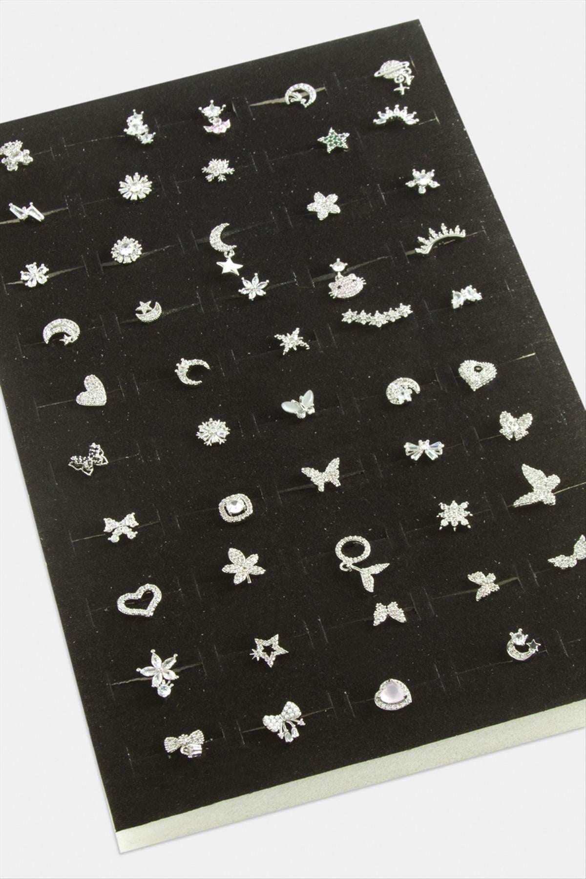Karışık Zirkon Taşlı  Piercing 1 Adet