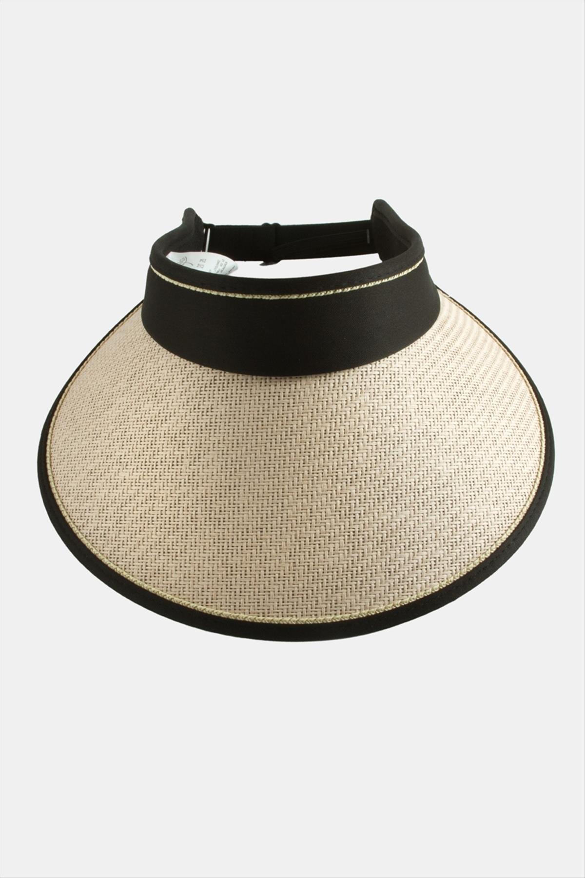 Kasketli Hasır Plaj Şapkası