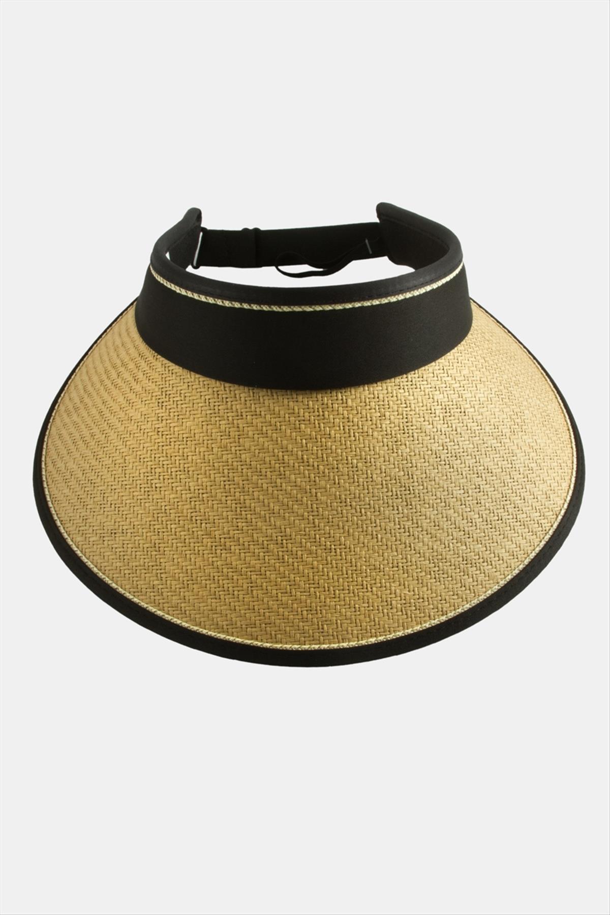 Kasketli Hasır Plaj Şapkası