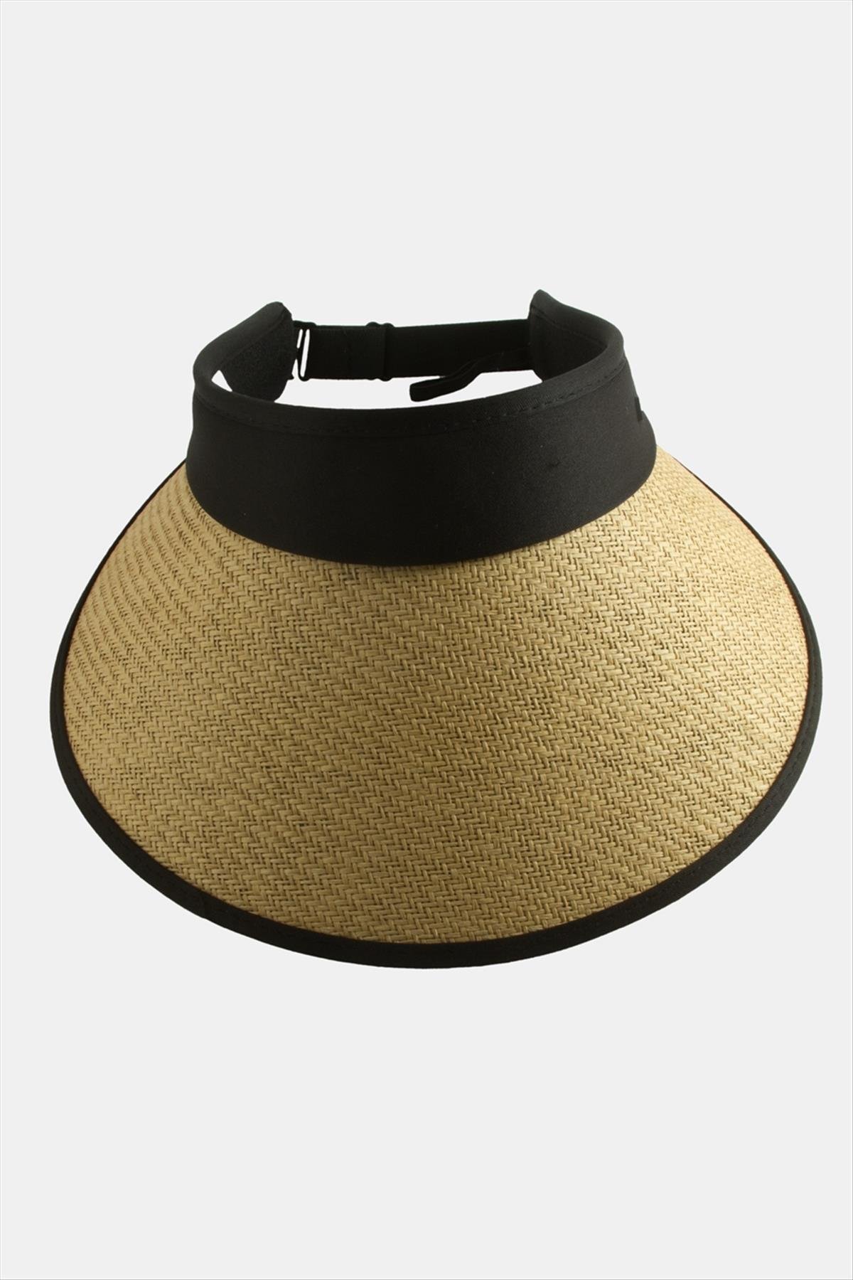 Kasketli Hasır Plaj Şapkası