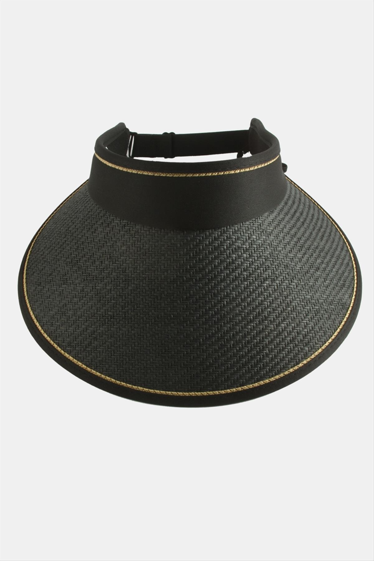 Kasketli Hasır Plaj Şapkası