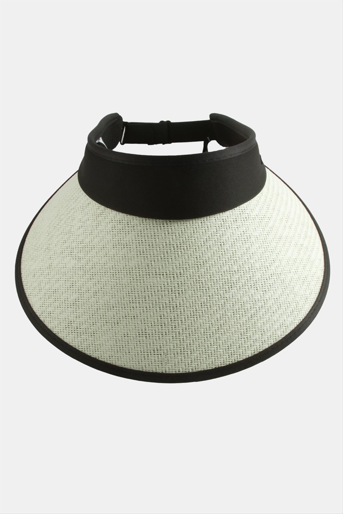 Kasketli Hasır Plaj Şapkası