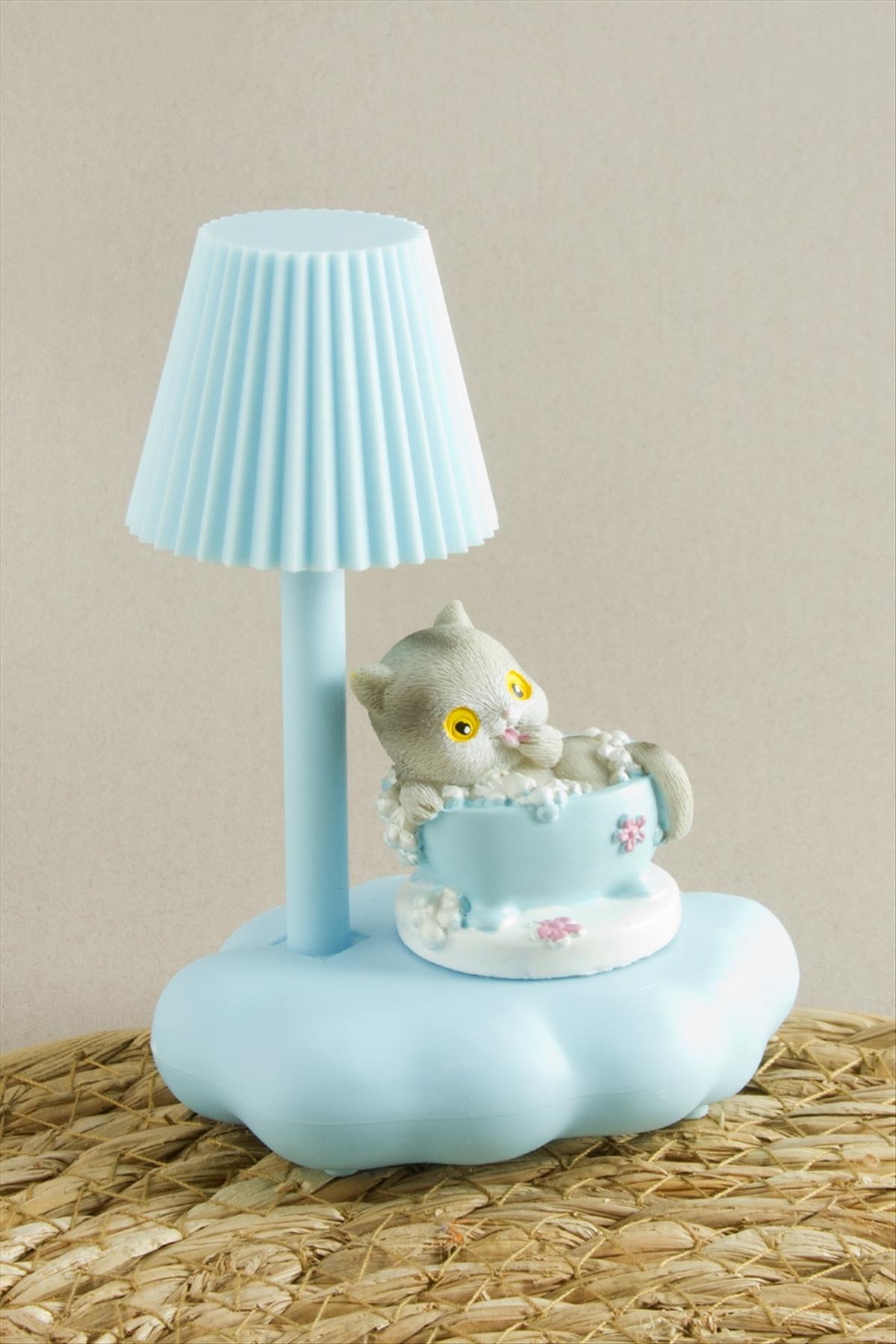 Kedi Abajur Işıklı Masa Lambası