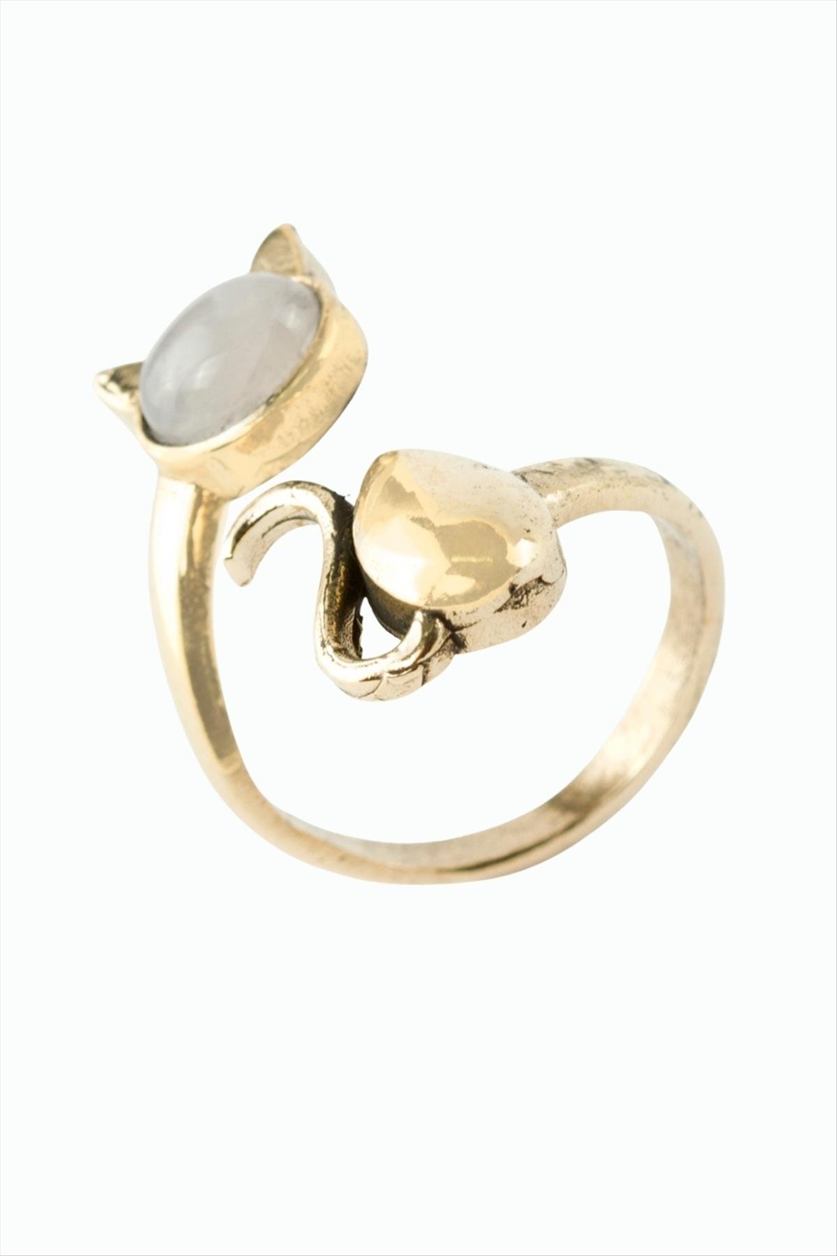 Kedi Doğaltaşlı Otantik Yüzük