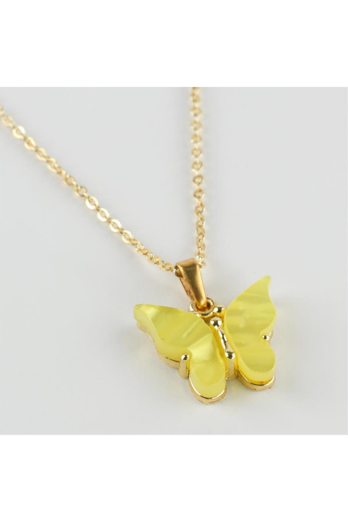 Kelebek Figürlü Polyester Kolye