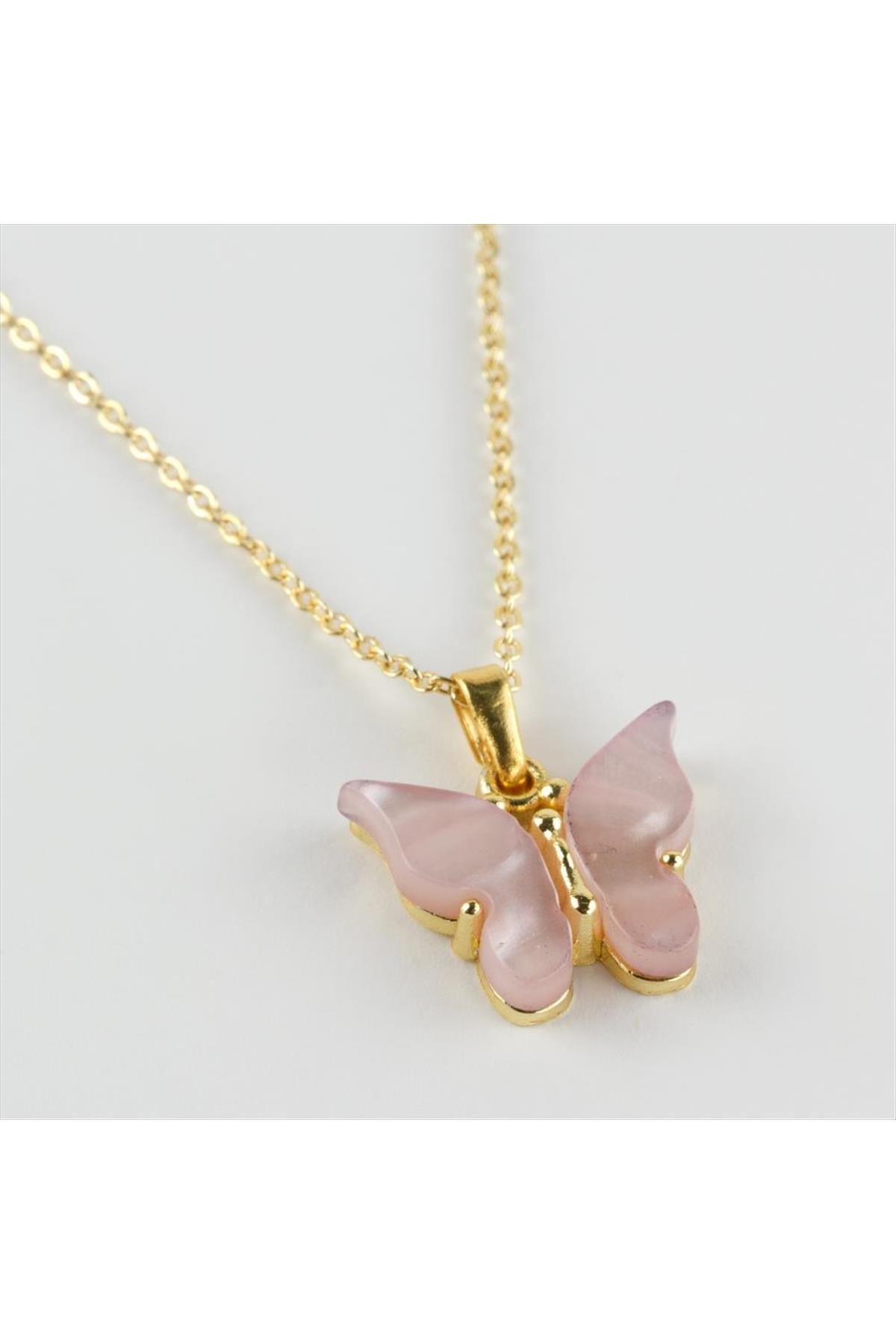 Kelebek Figürlü Polyester Kolye