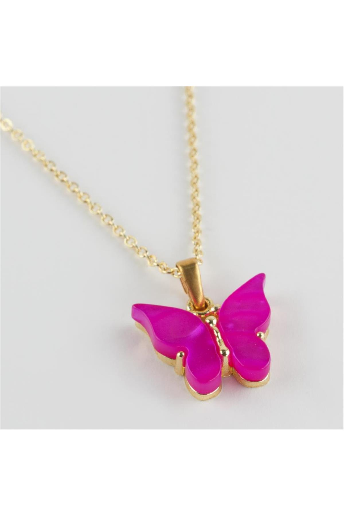 Kelebek Figürlü Polyester Kolye
