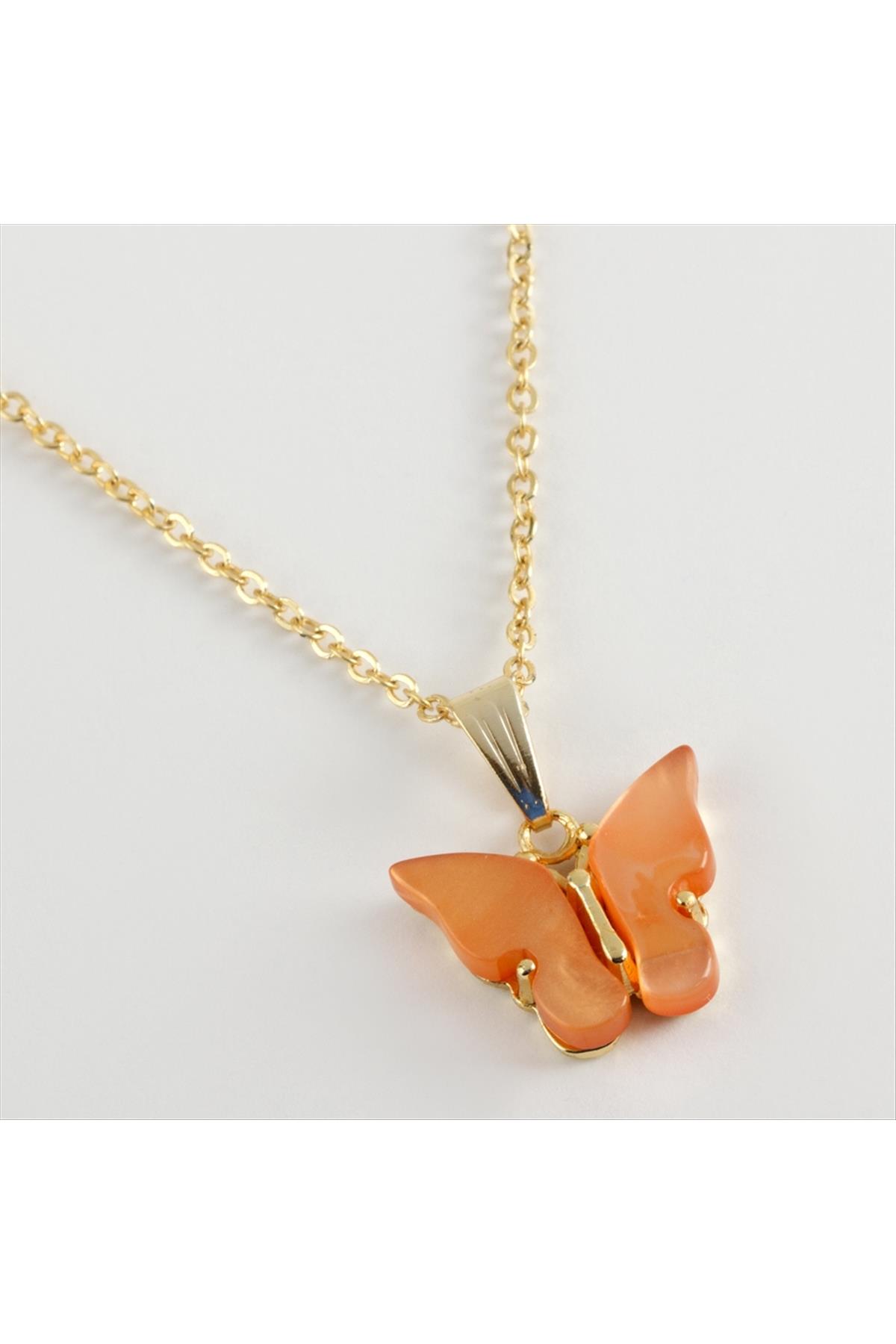 Kelebek Figürlü Polyester Kolye