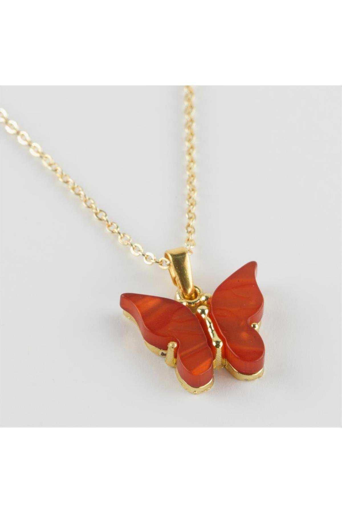 Kelebek Figürlü Polyester Kolye