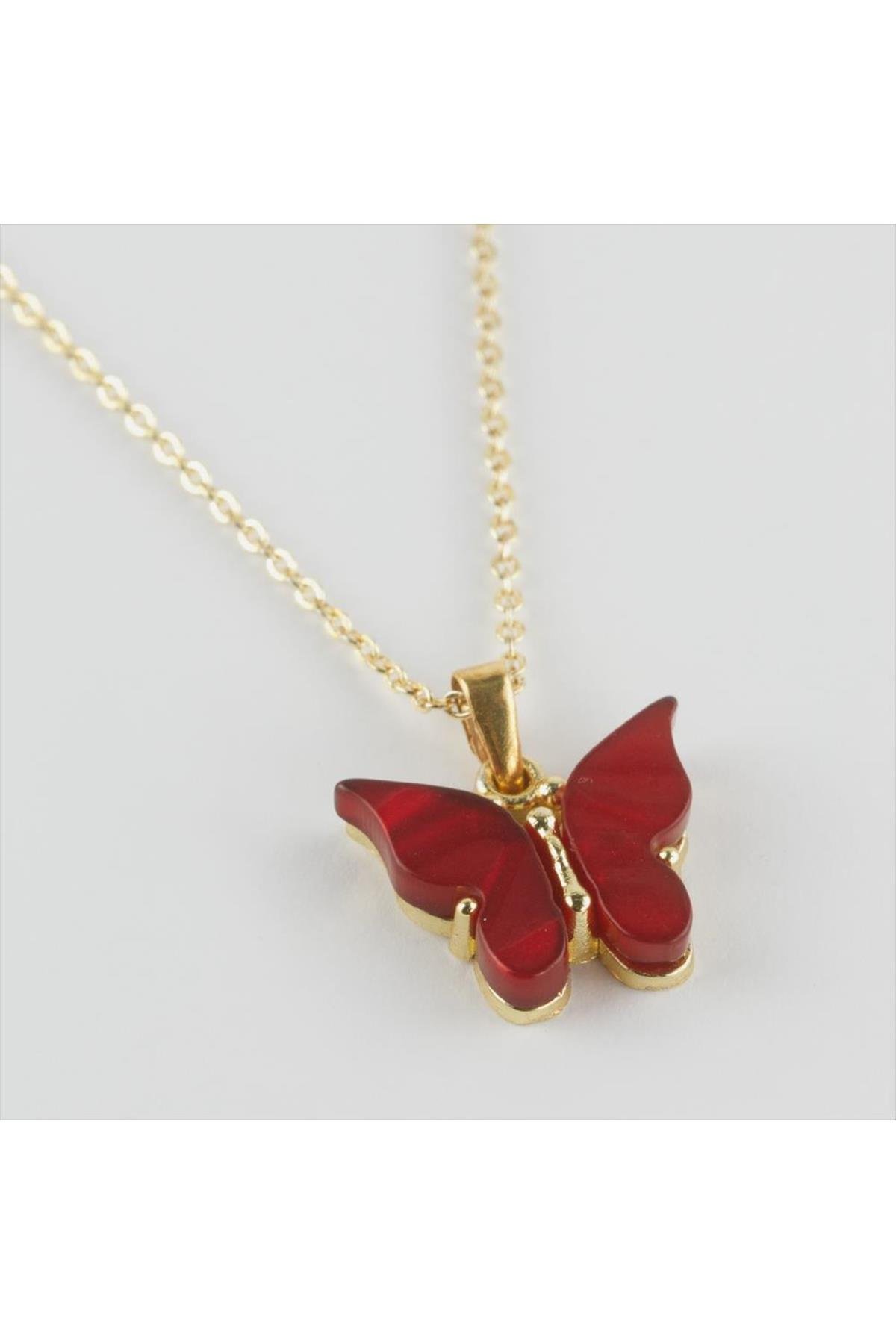 Kelebek Figürlü Polyester Kolye