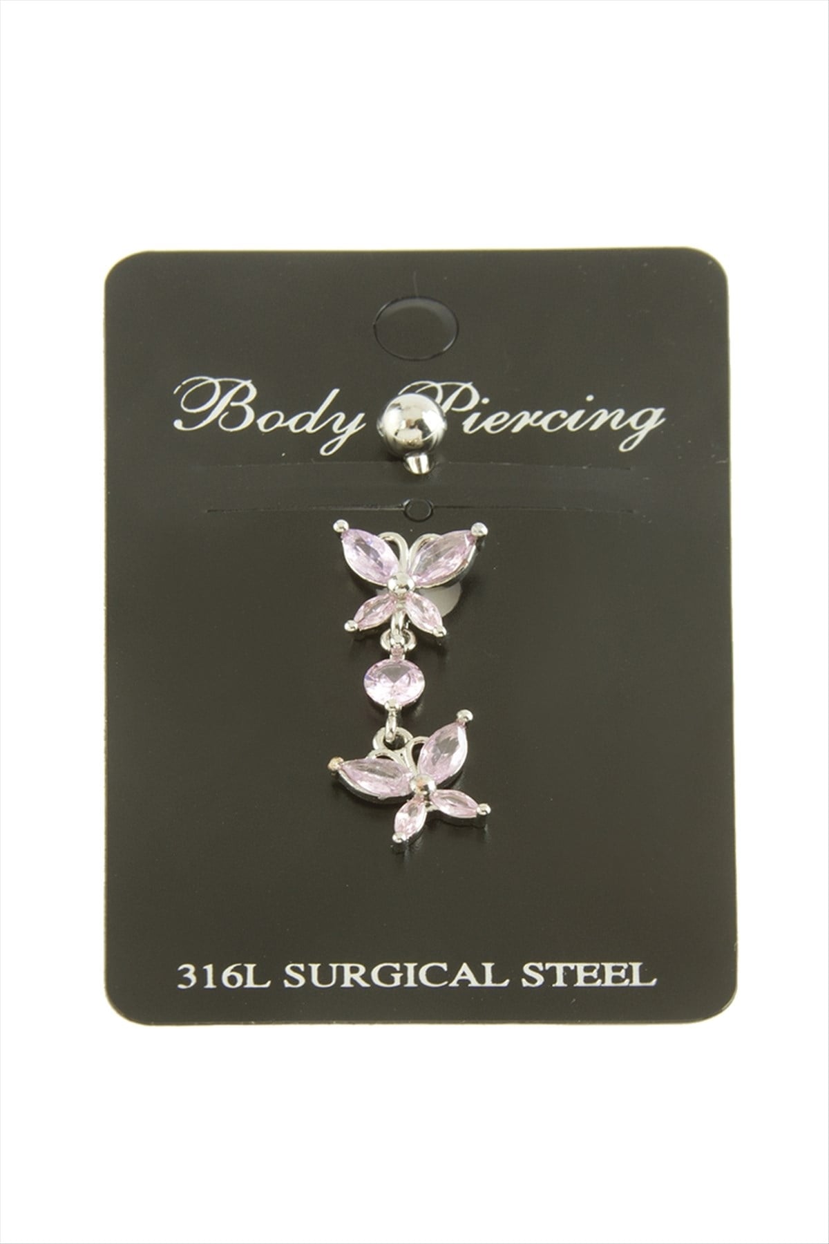 Kelebek Zirkon Taşlı Piercing 1 Adet