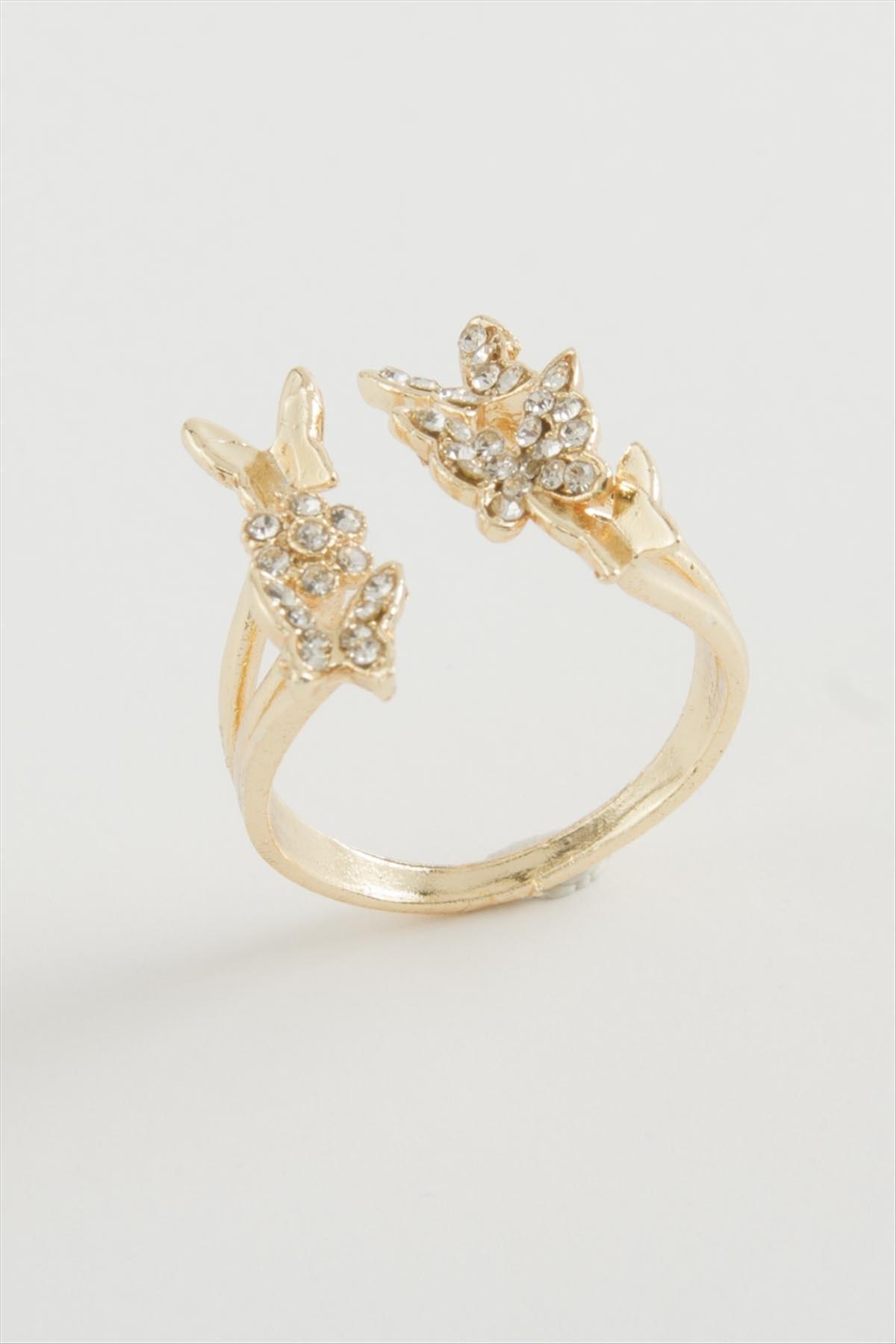 Kelebek Zirkon Taşlı Yüzük