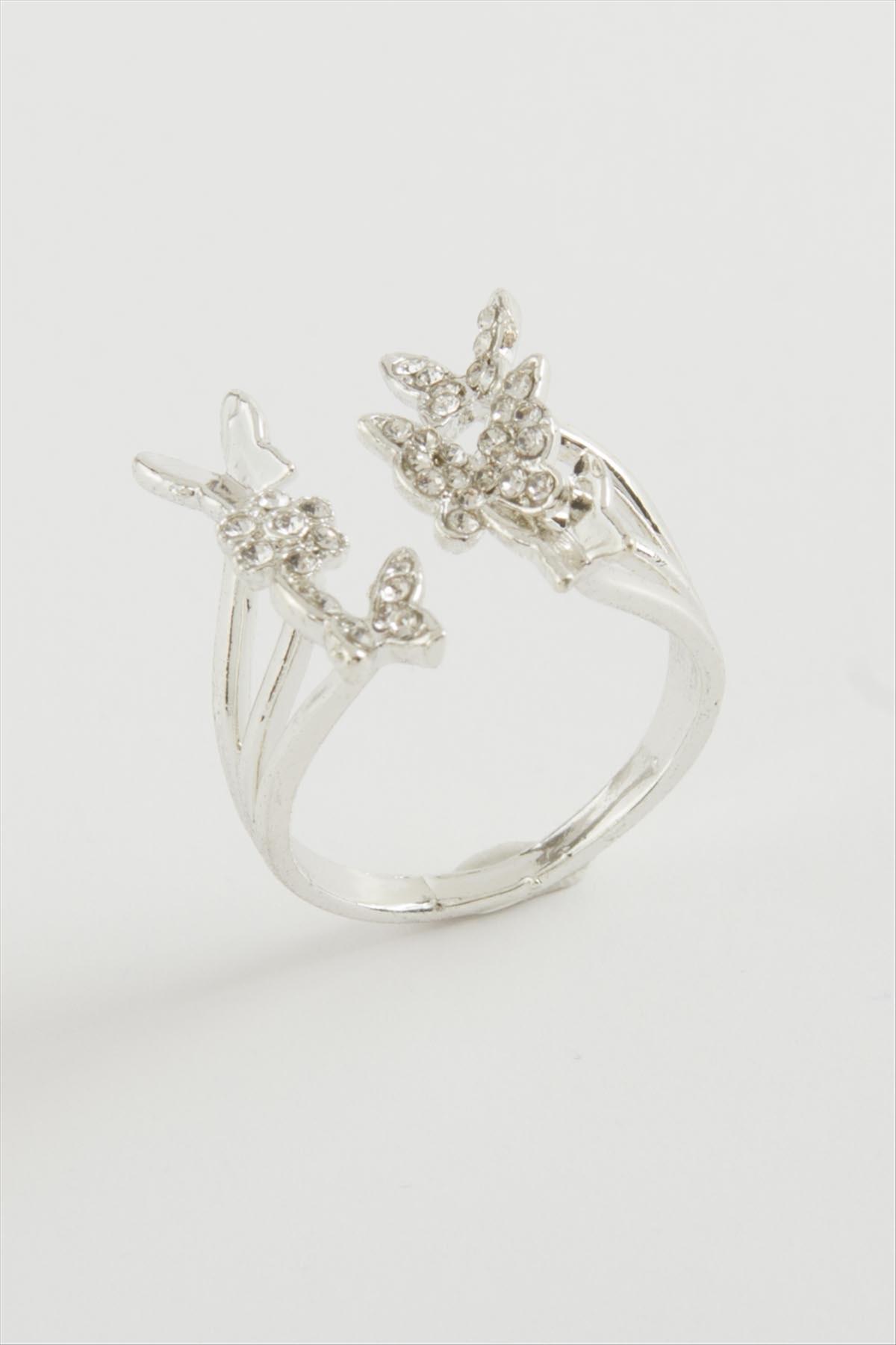 Kelebek Zirkon Taşlı Yüzük