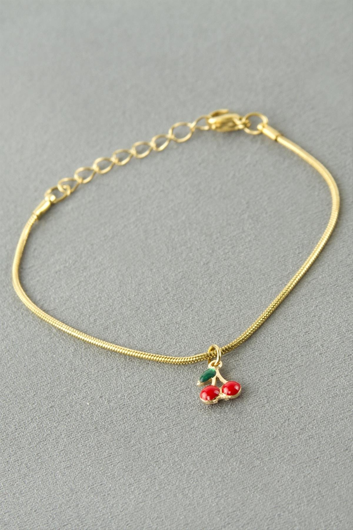 Kiraz Çelik Bileklik