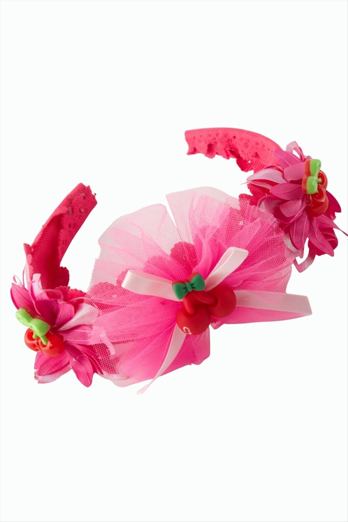 Kiraz Tüllü Çocuk Taç