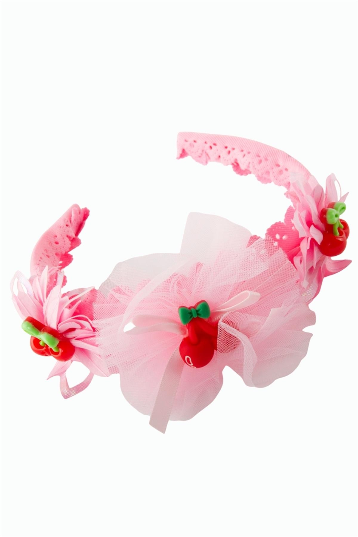 Kiraz Tüllü Çocuk Taç