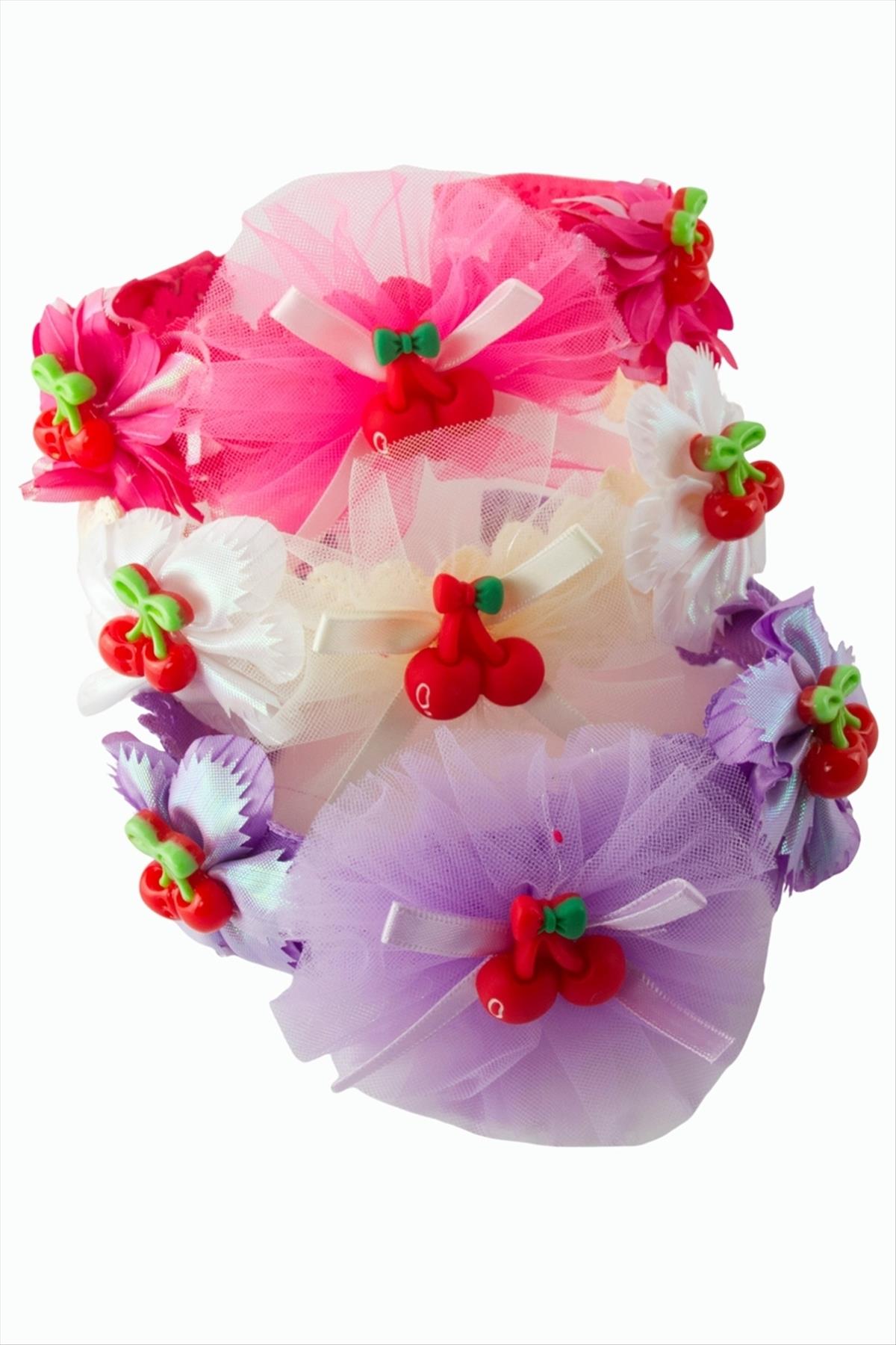 Kiraz Tüllü Çocuk Taç