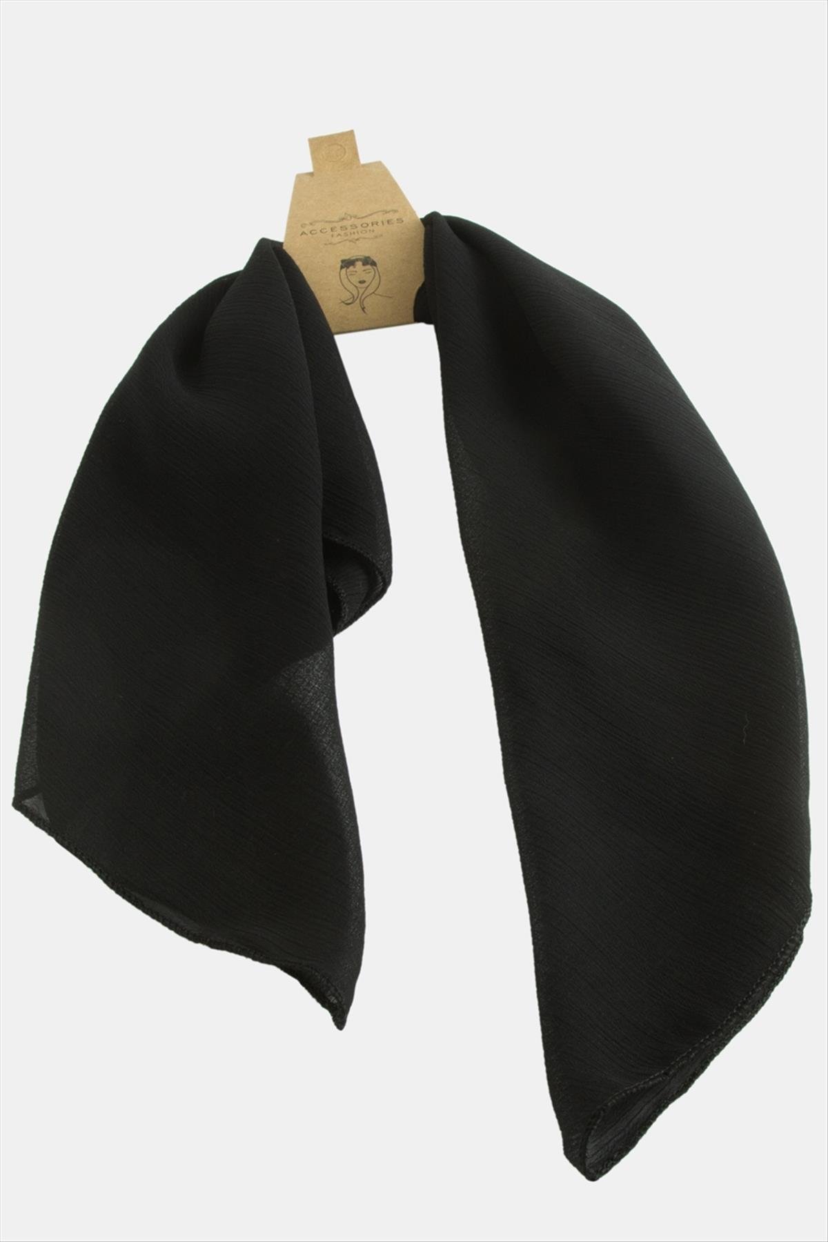 Kırmızı Siyah Şifon Fular 50 cm