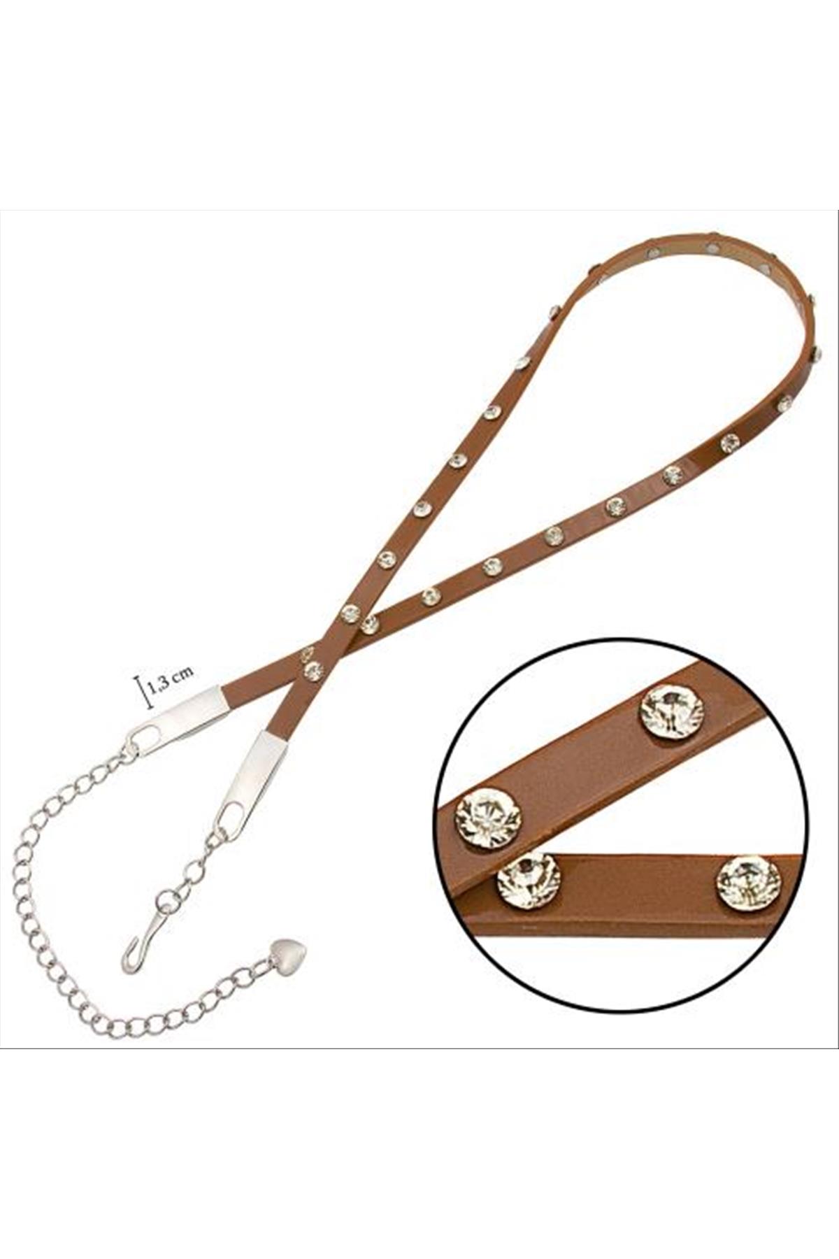 Klasik Deri Taşlı Kemer