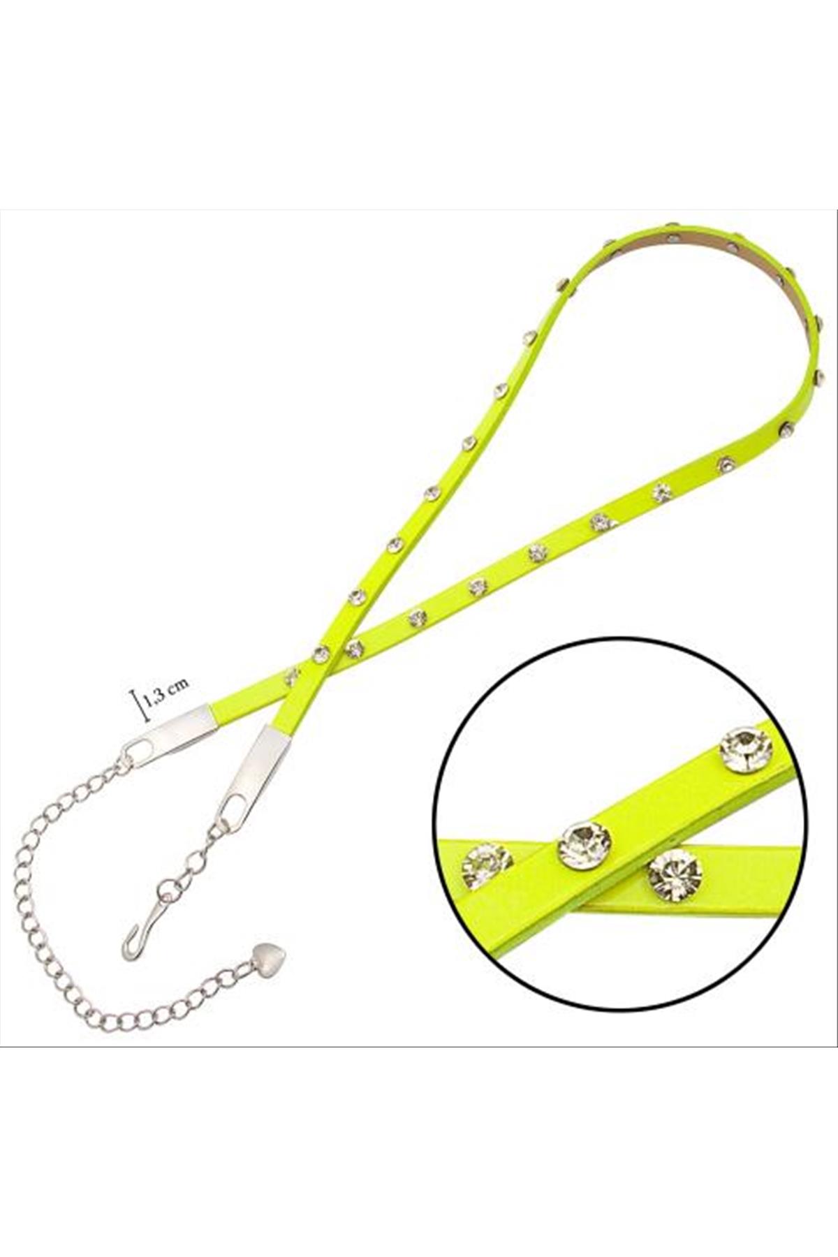 Klasik Deri Taşlı Kemer