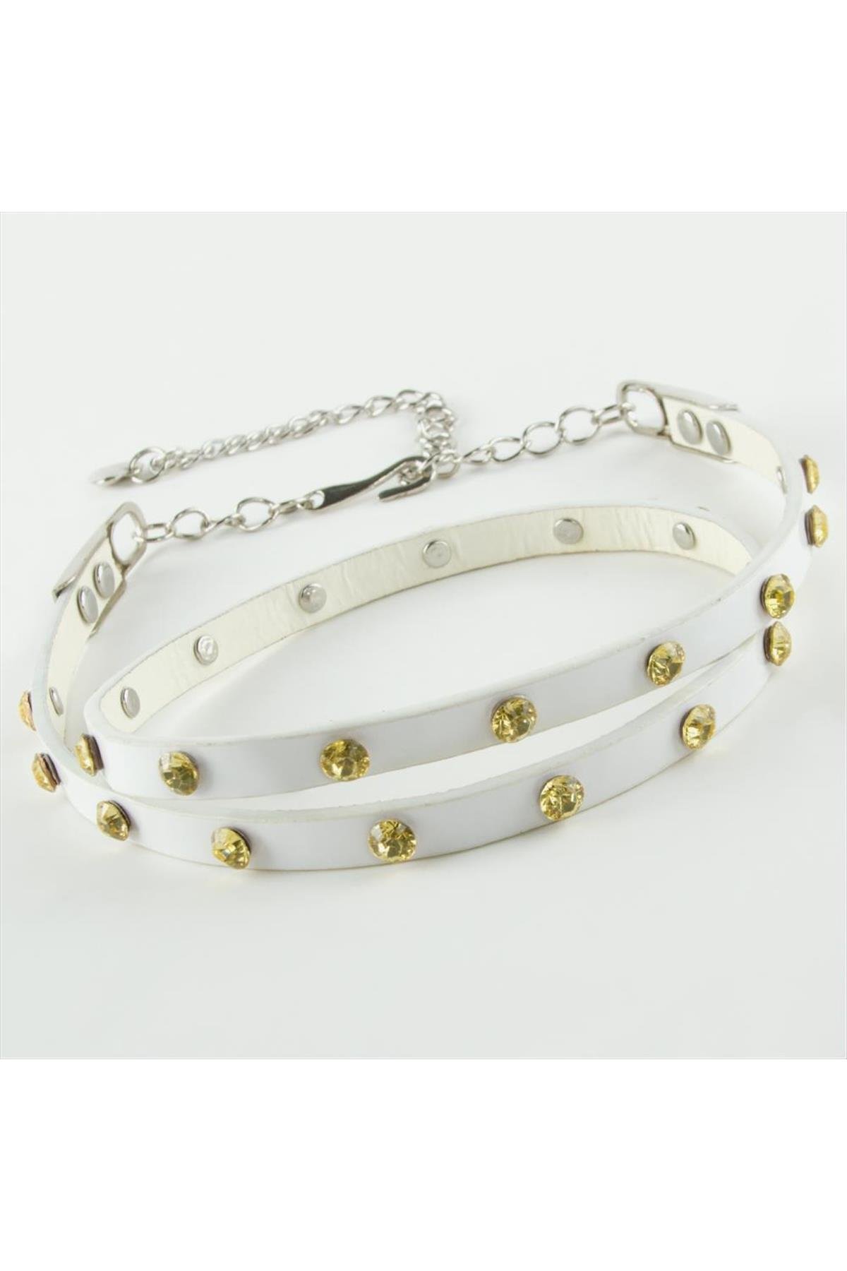 Klasik Deri Taşlı Kemer