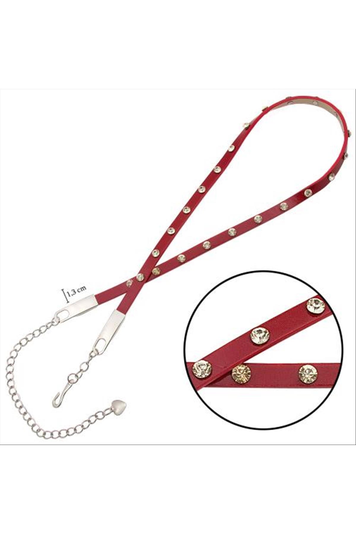 Klasik Deri Taşlı Kemer