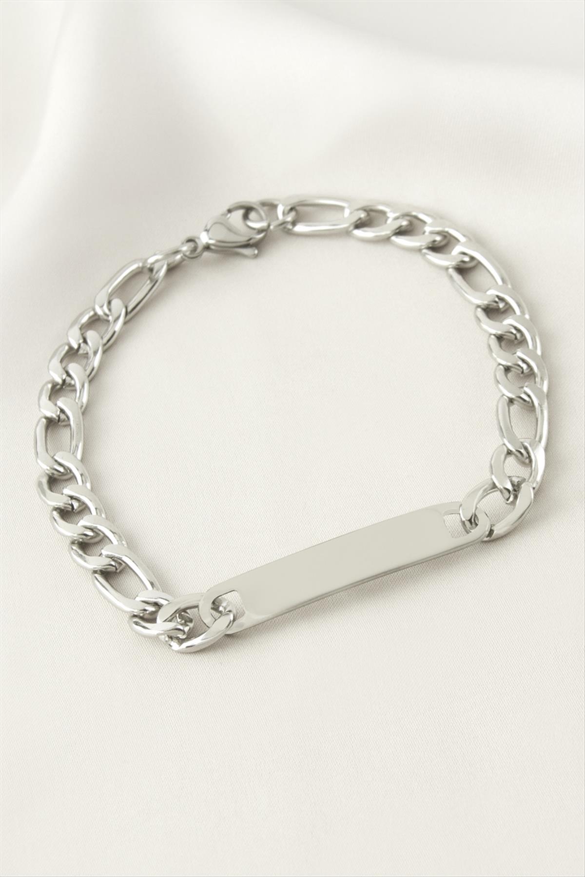 Künye Çelik Bileklik (İsim Yazılabilir) 3,5 cm