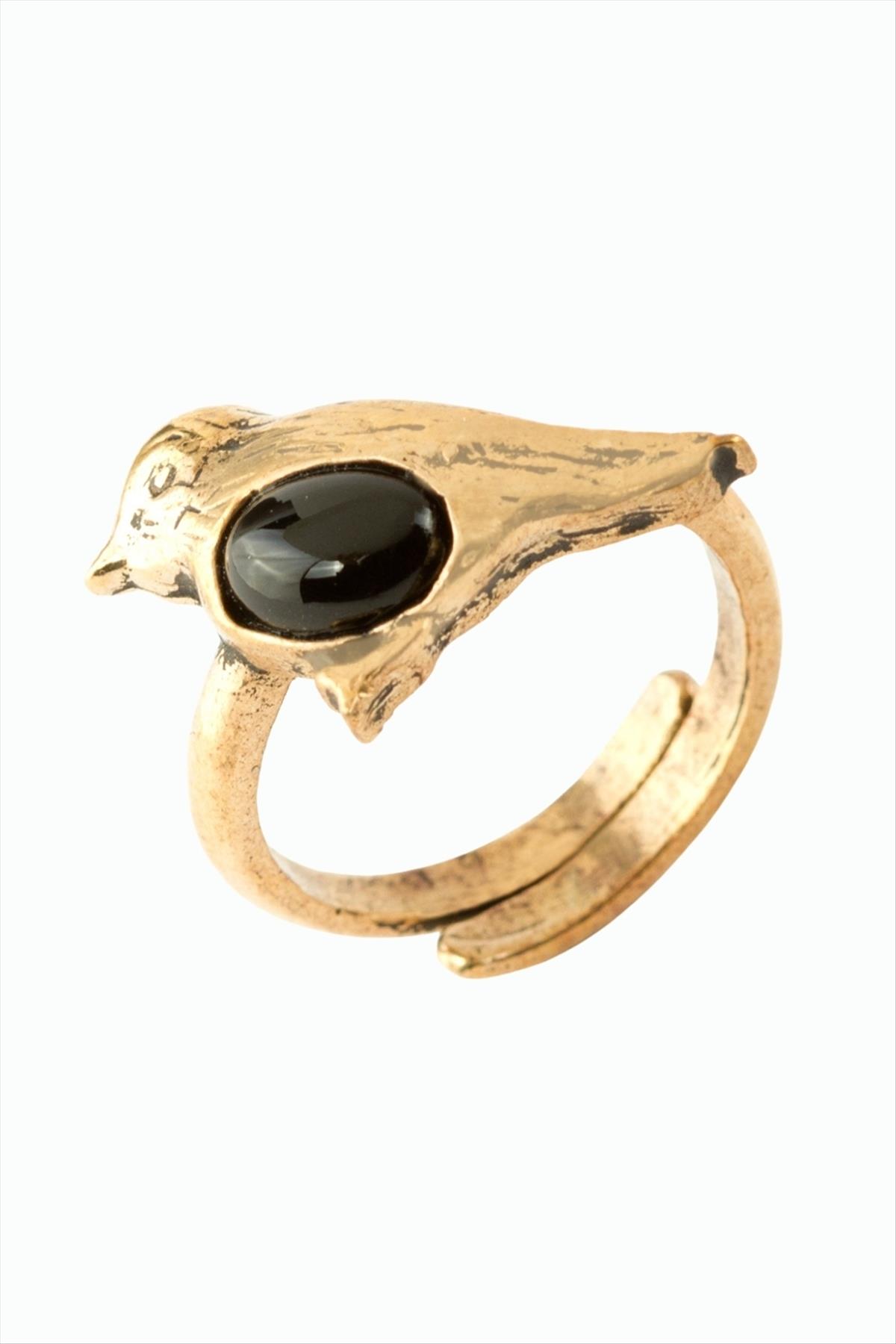 Kuş Doğaltaşlı Otantik Yüzük