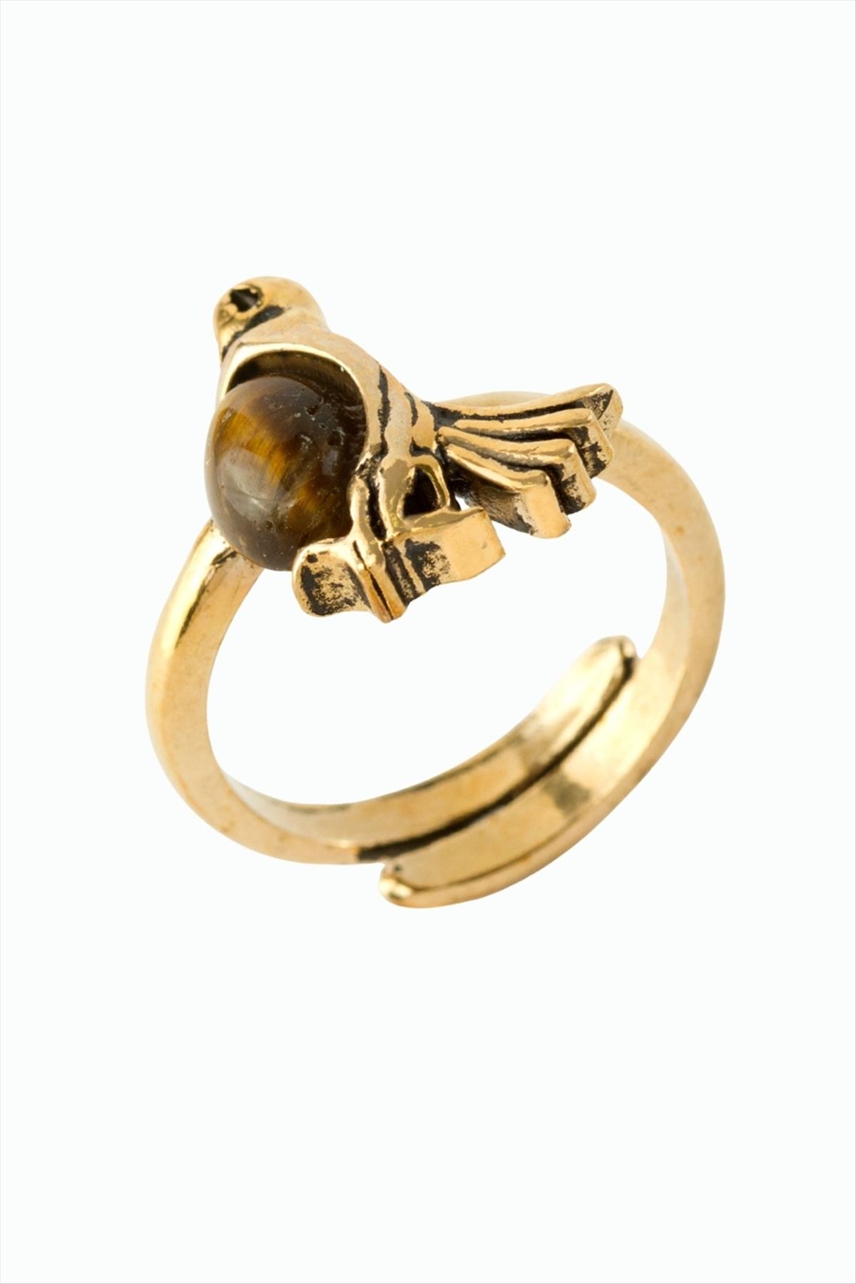 Kuş Doğaltaşlı Otantik Yüzük