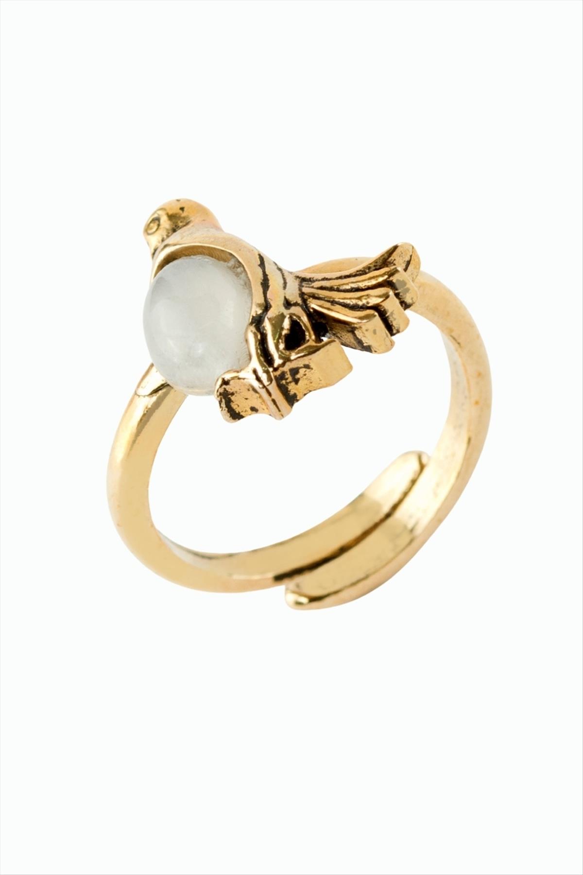 Kuş Doğaltaşlı Otantik Yüzük