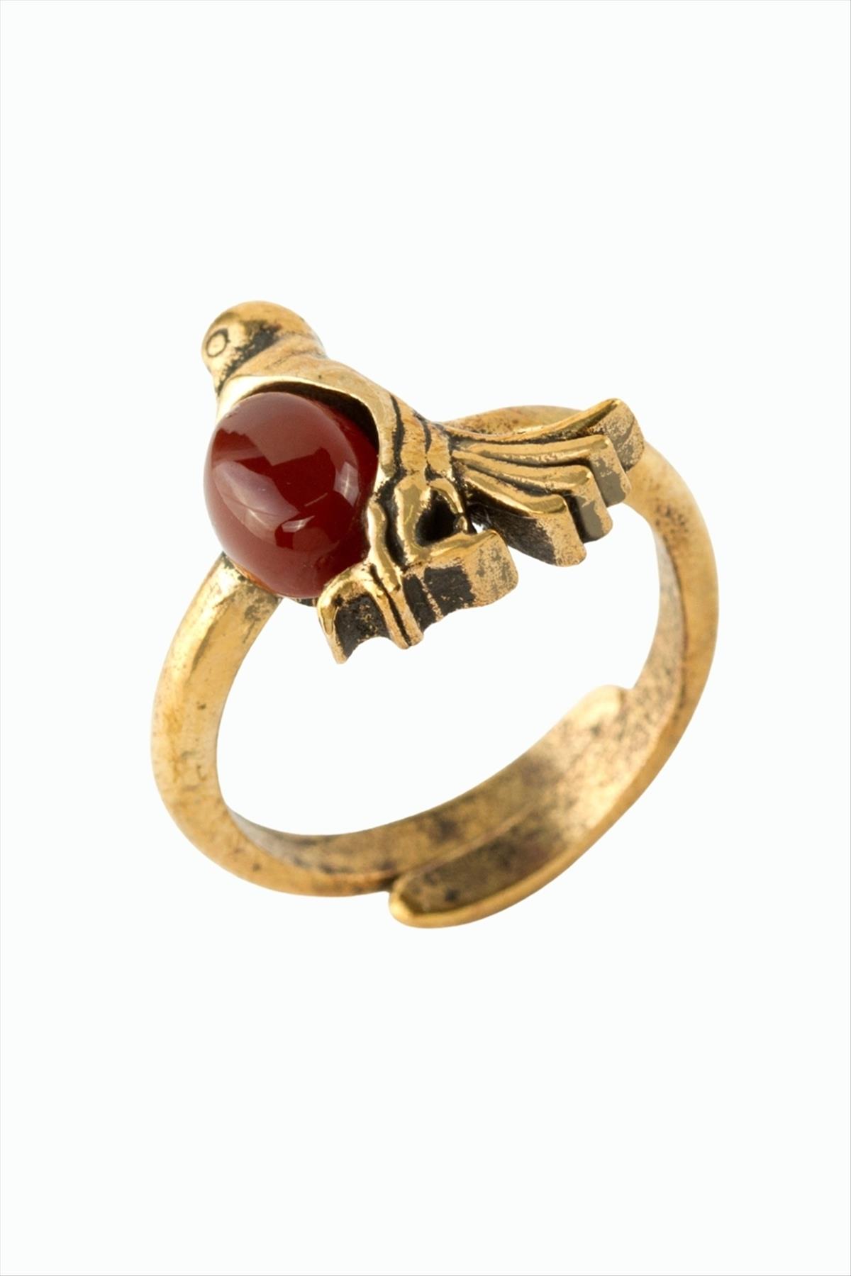 Kuş Doğaltaşlı Otantik Yüzük