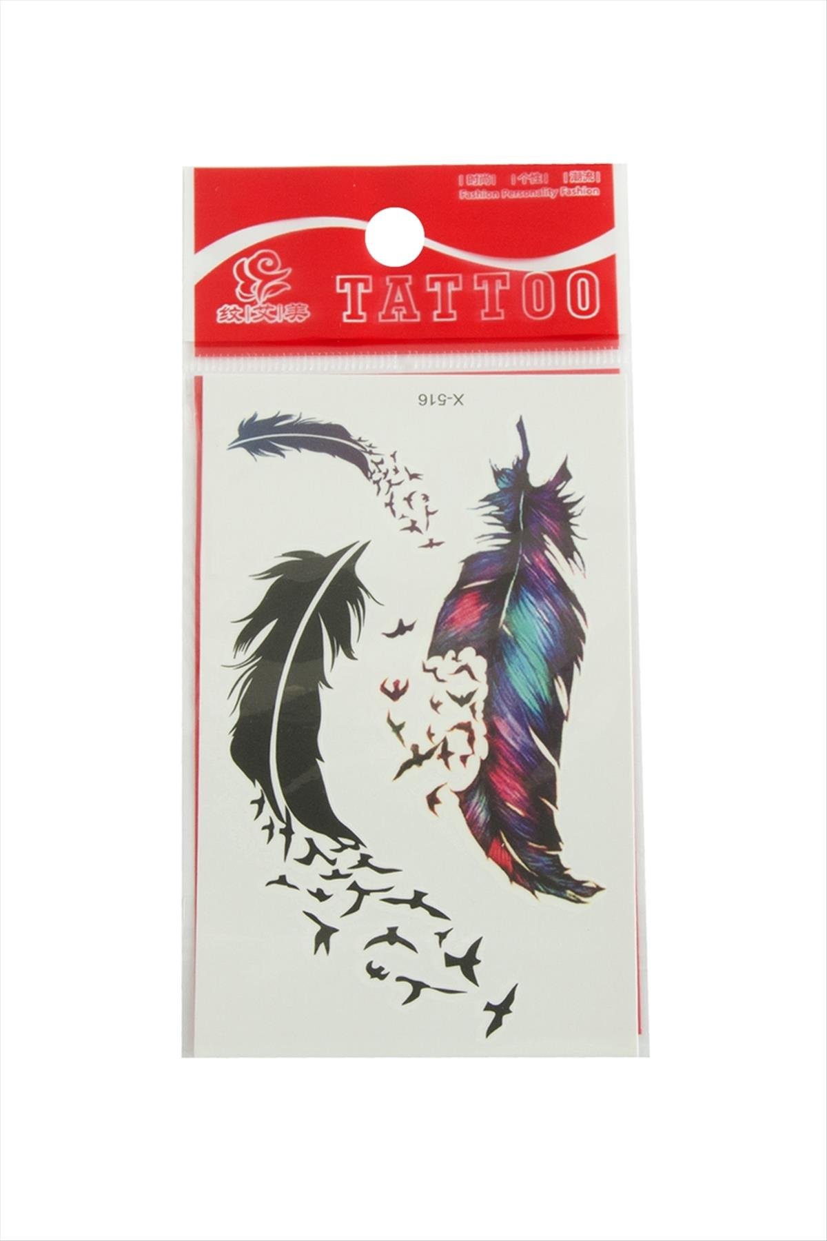 Kuş Tüy Tattoo Dövme Sticker