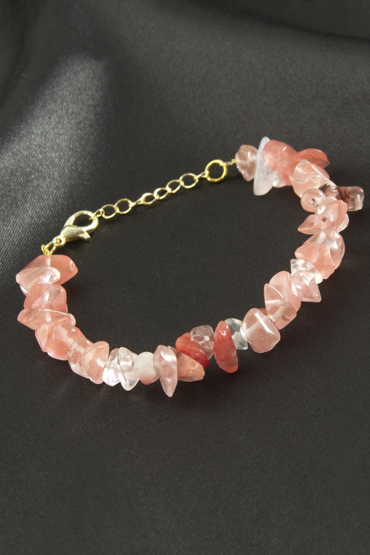 Kuvars Kırık Doğaltaş Bileklik